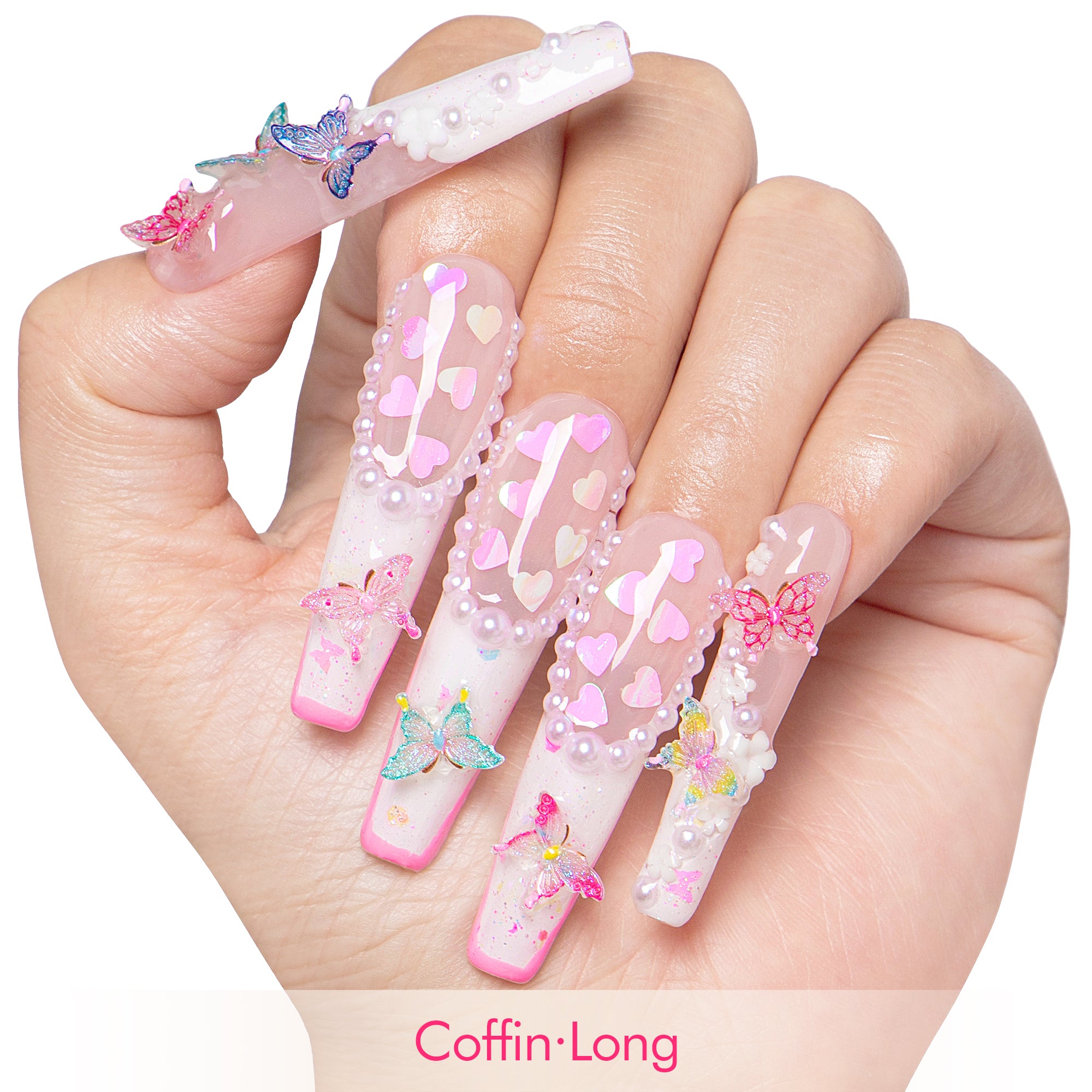 Tipsy Butterfly Handmade Nails H184