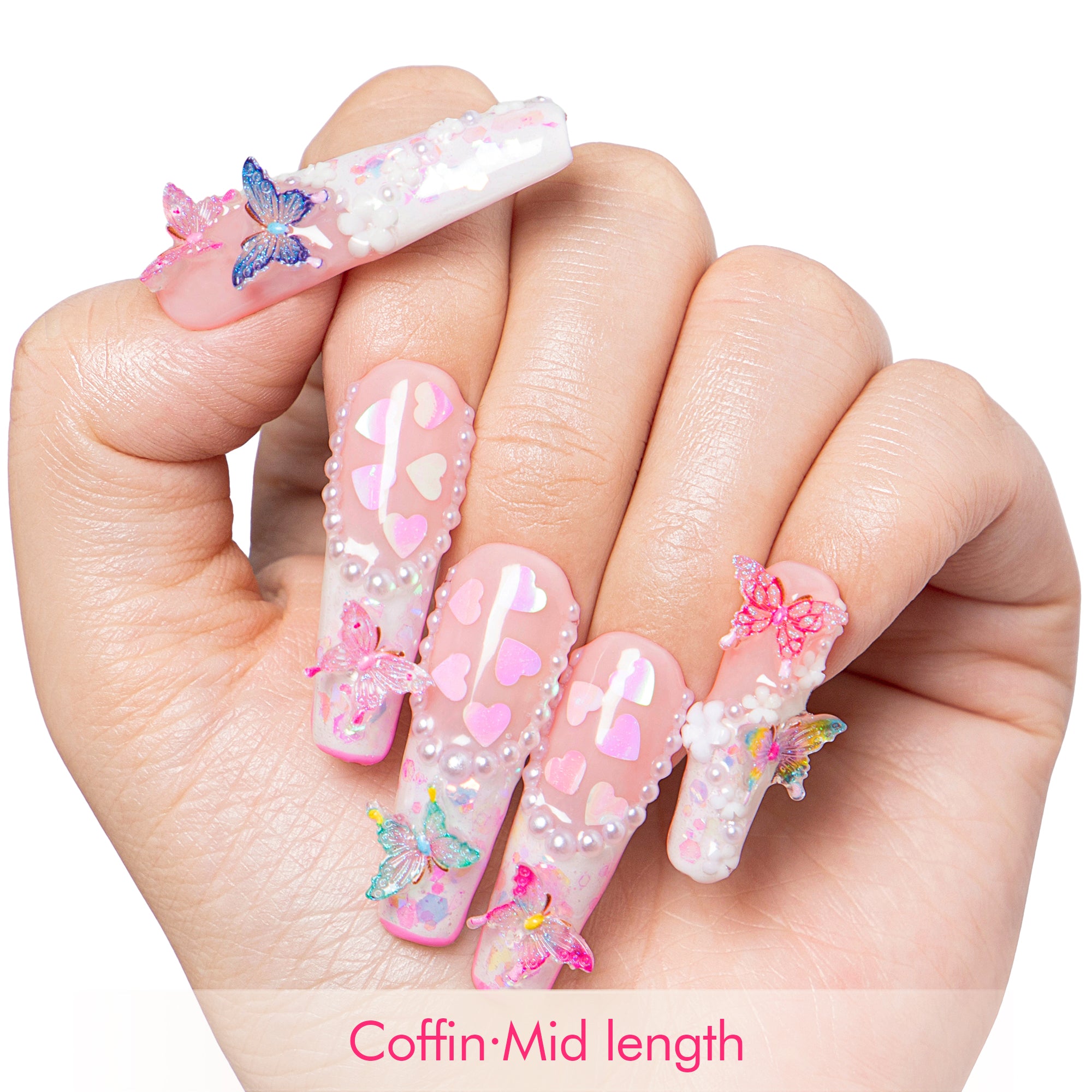 Tipsy Butterfly Handmade Nails H184