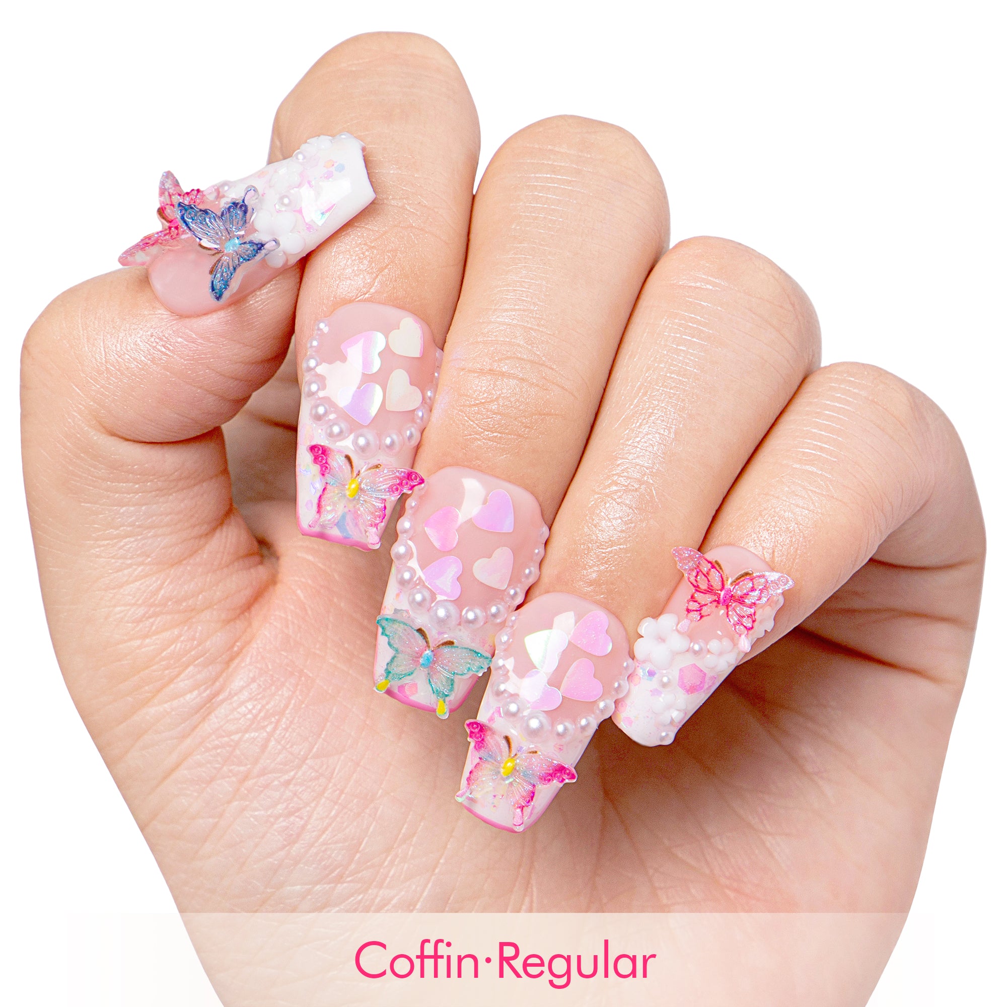 Tipsy Butterfly Handmade Nails H184