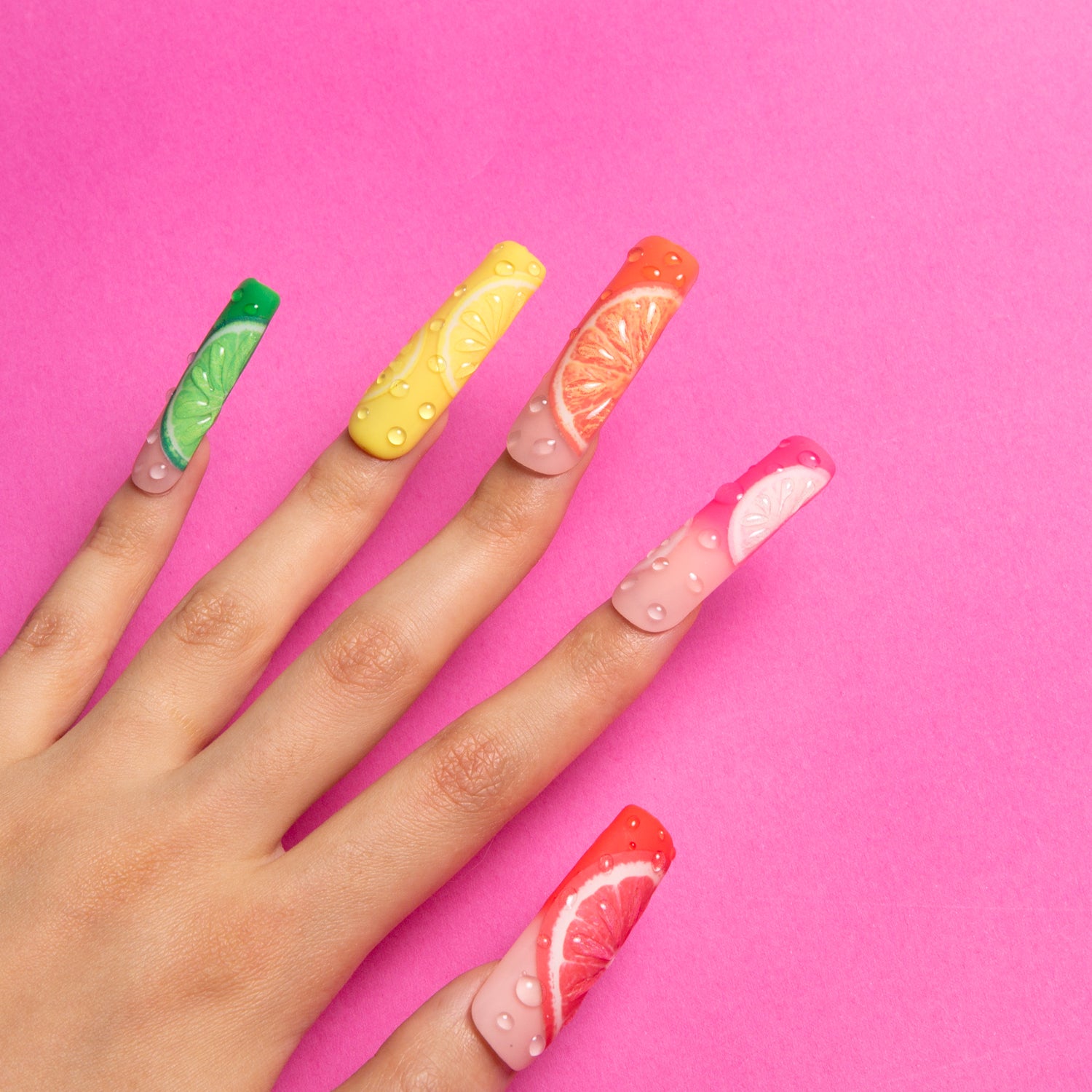 Lemonade press-on nails are the perfect summer accessory.