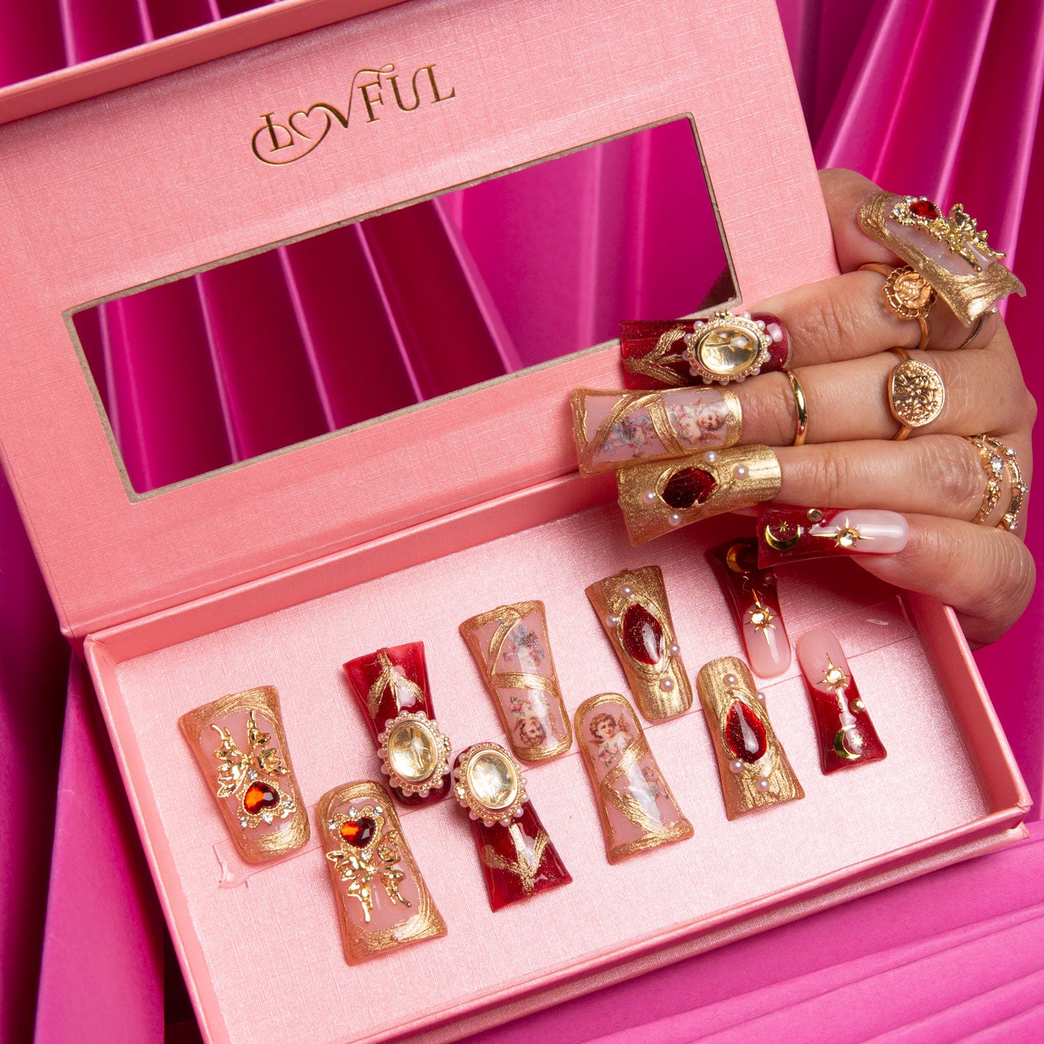 Verona press-on nails can add romance and sophistication to any outfit, set includes 10pcs duck style nails