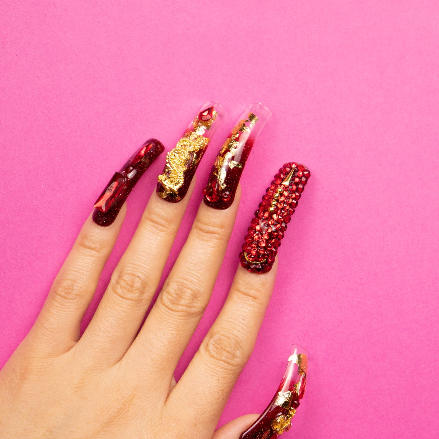 Dragon Flame Handmade Curve Nails H190