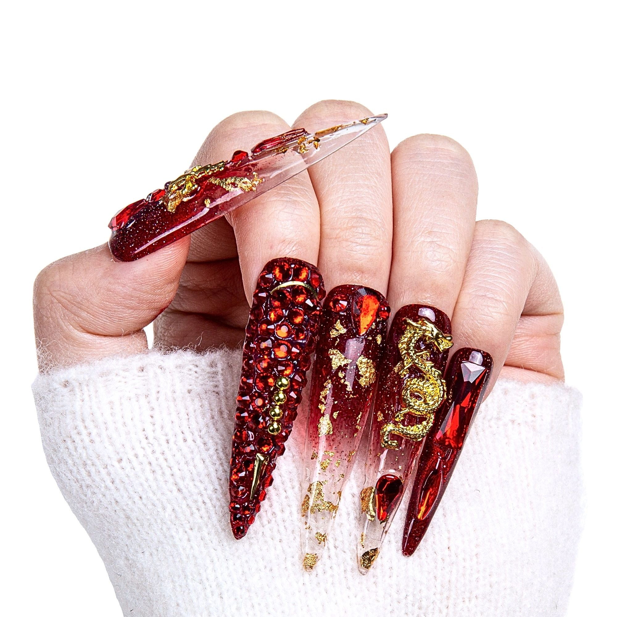 Dragon Flame Handmade Nails H190