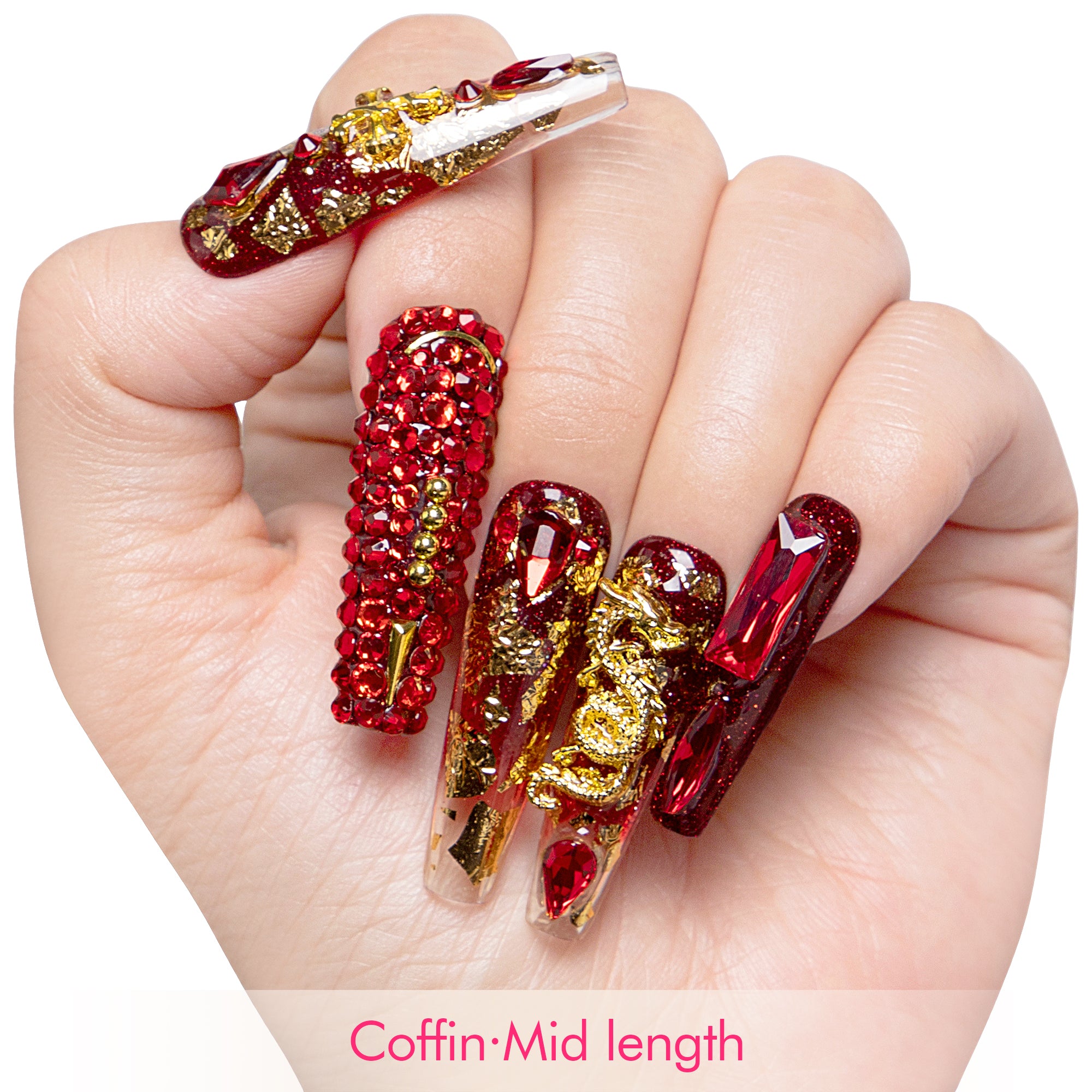 Dragon Flame Handmade Nails H190