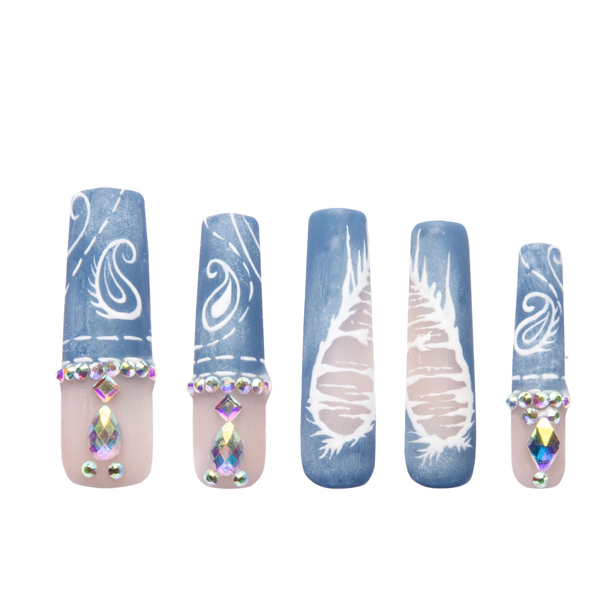 Denim Seraph Blue Handmade Nails H194