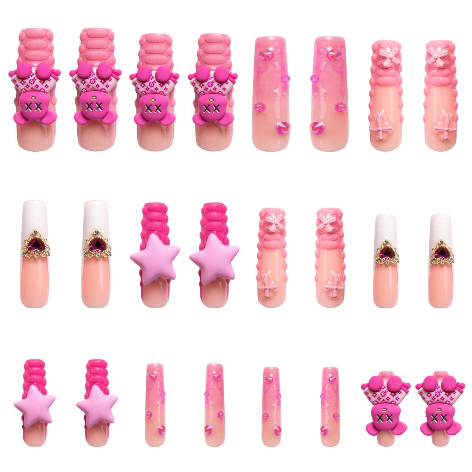 Lovely Sparks Handmade Nails 24pcs H195