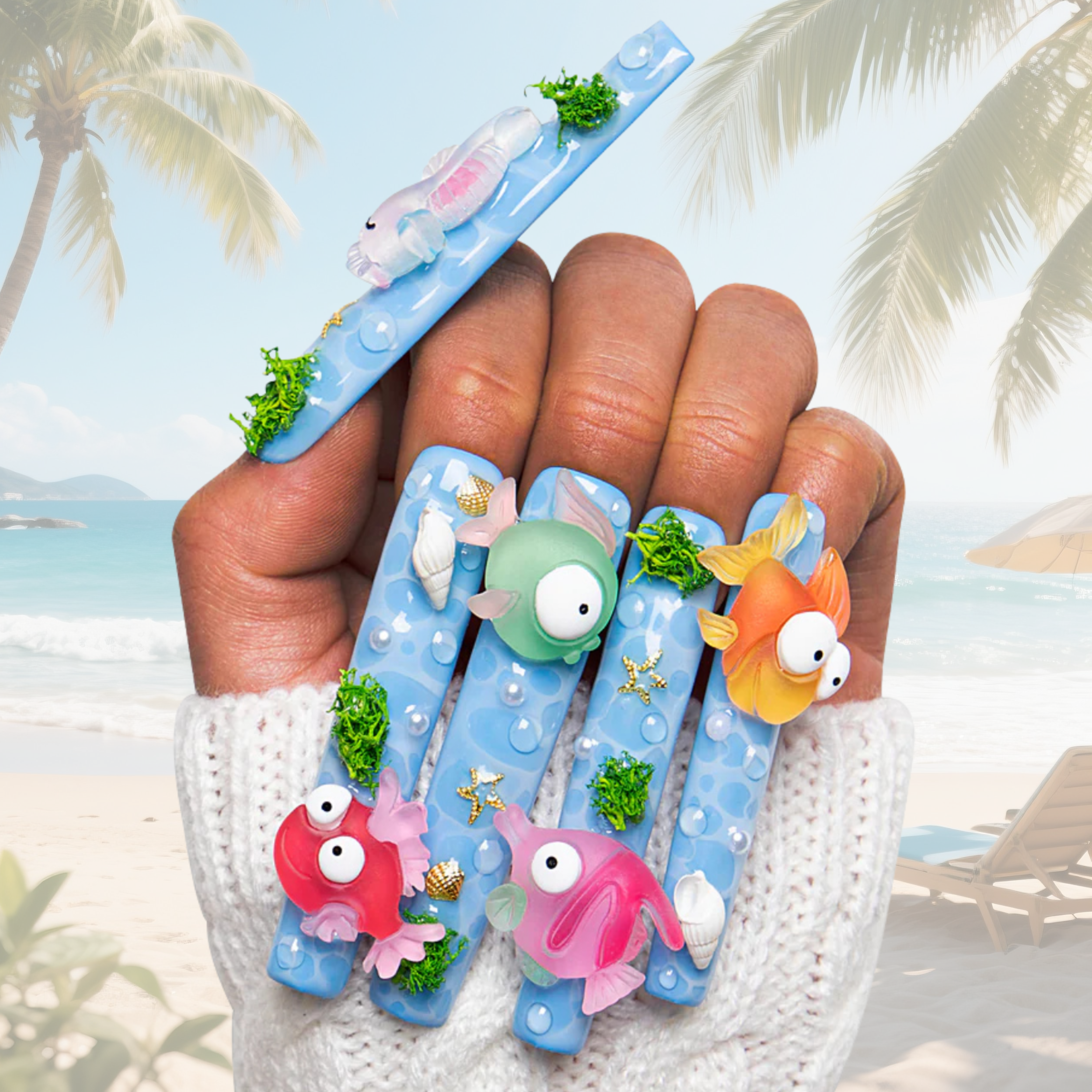 Sea World Handmade Nails H197