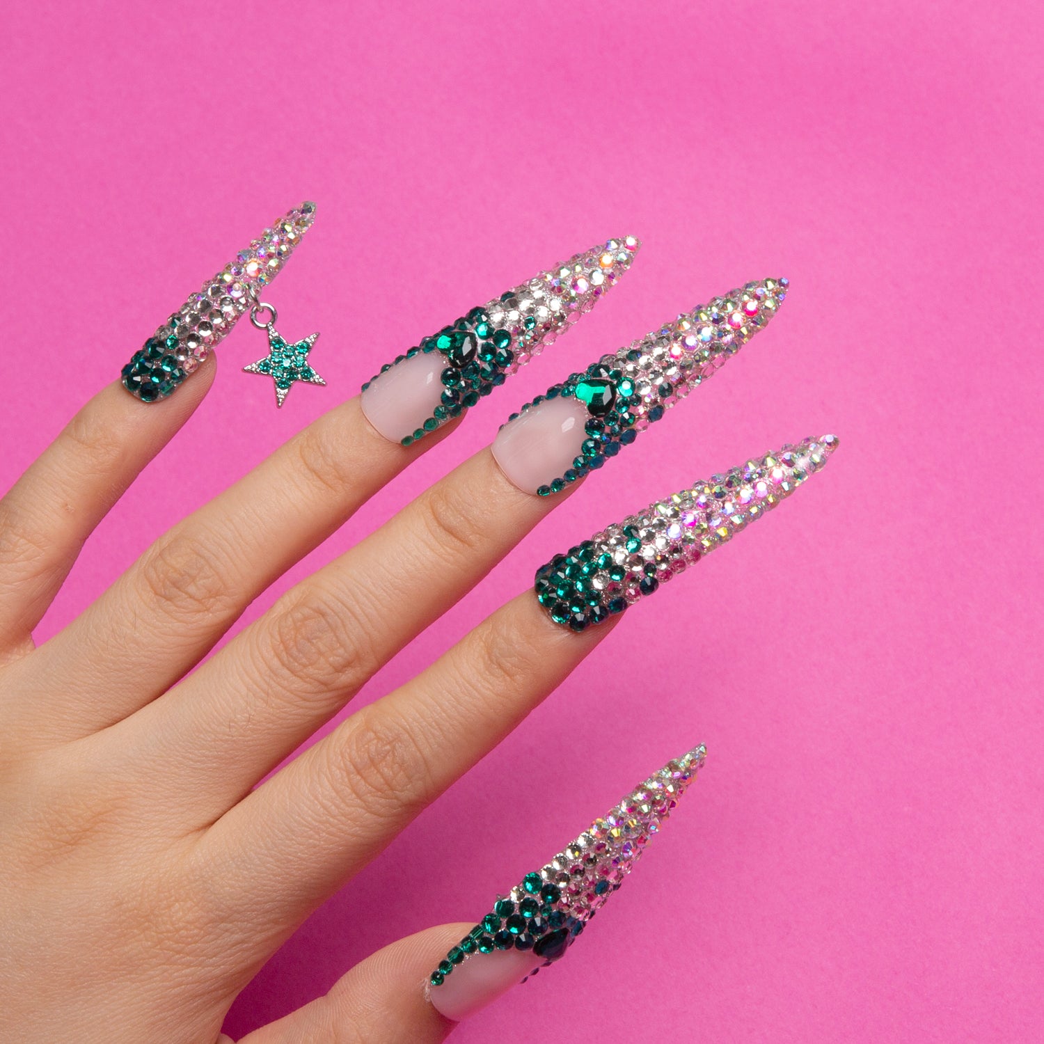 Lucky Star Handmade Stiletto Nails H200