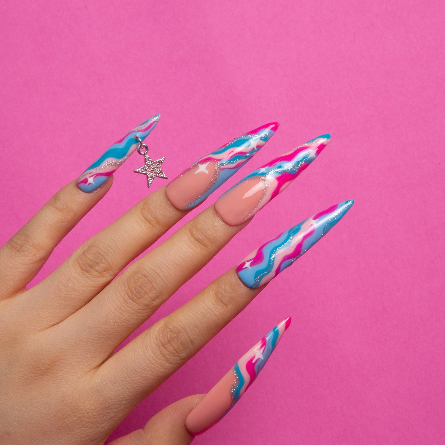 Trippie Hippie Handmade Stiletto Nails H203