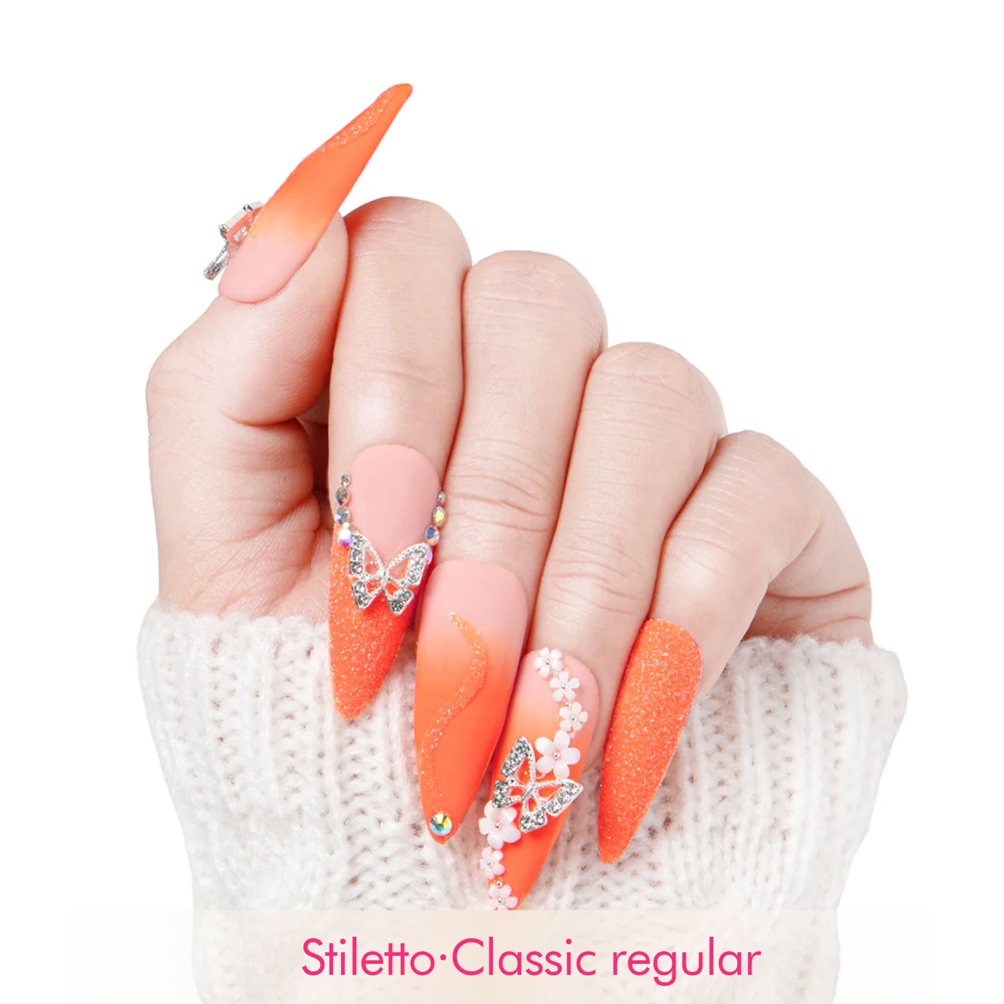Citrus Bloom Handmade Nails H209