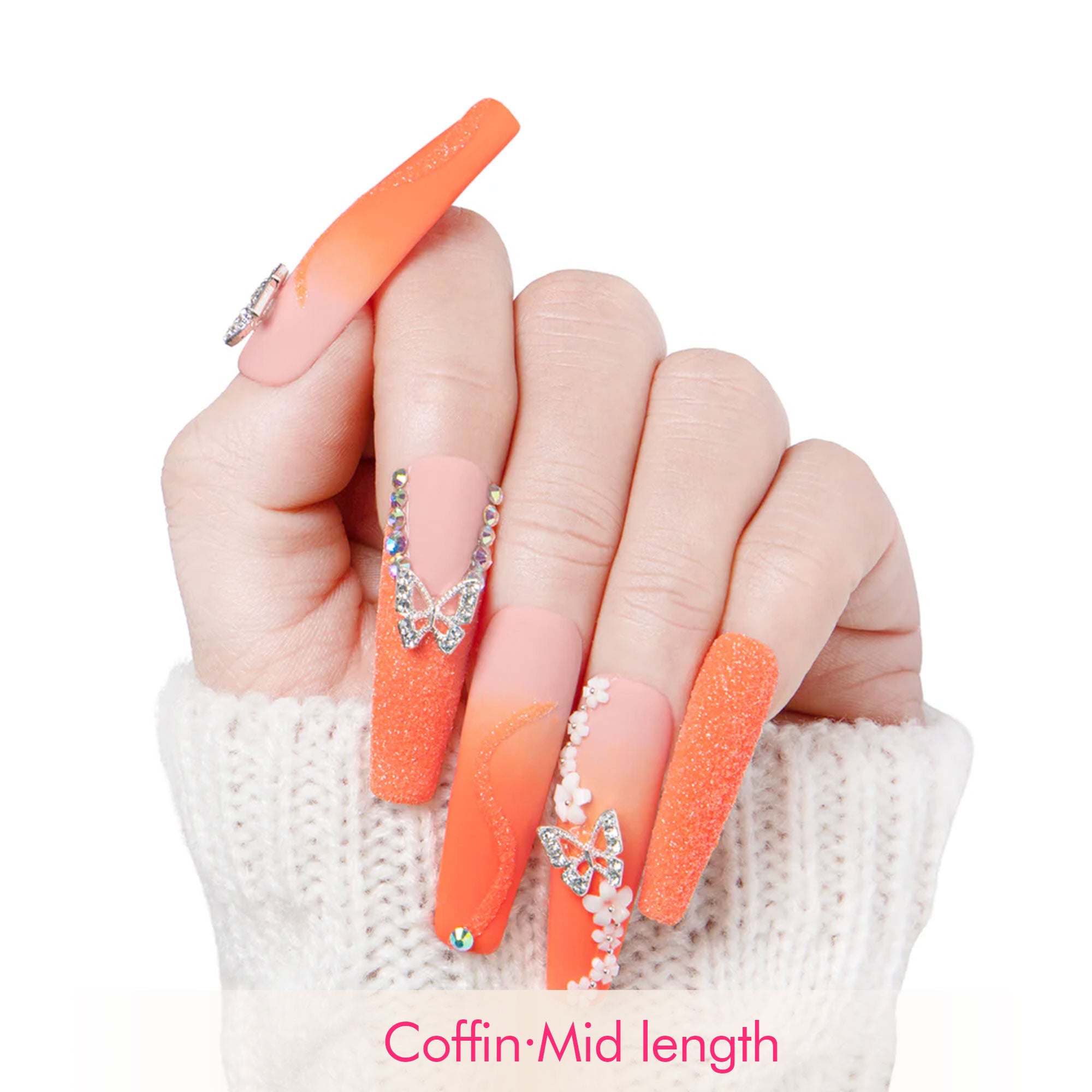 Citrus Bloom Handmade Nails H209