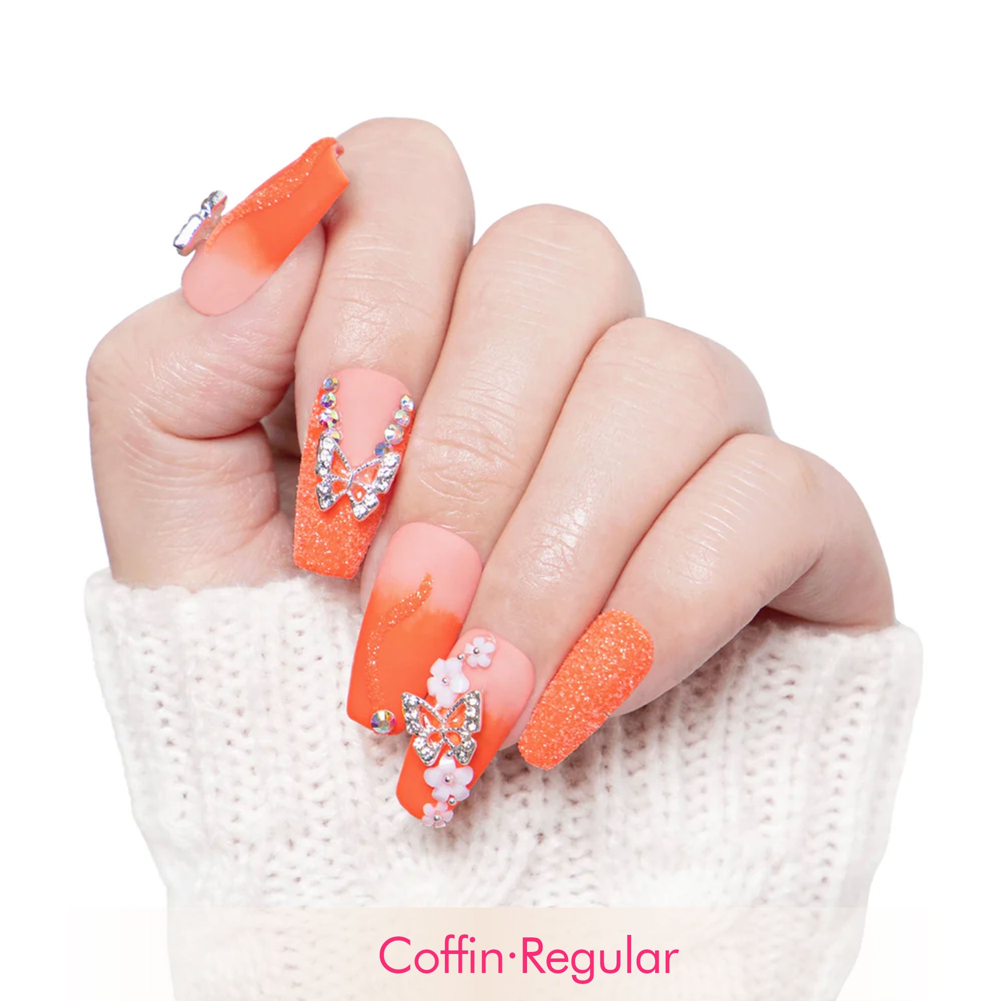 Citrus Bloom Handmade Nails H209