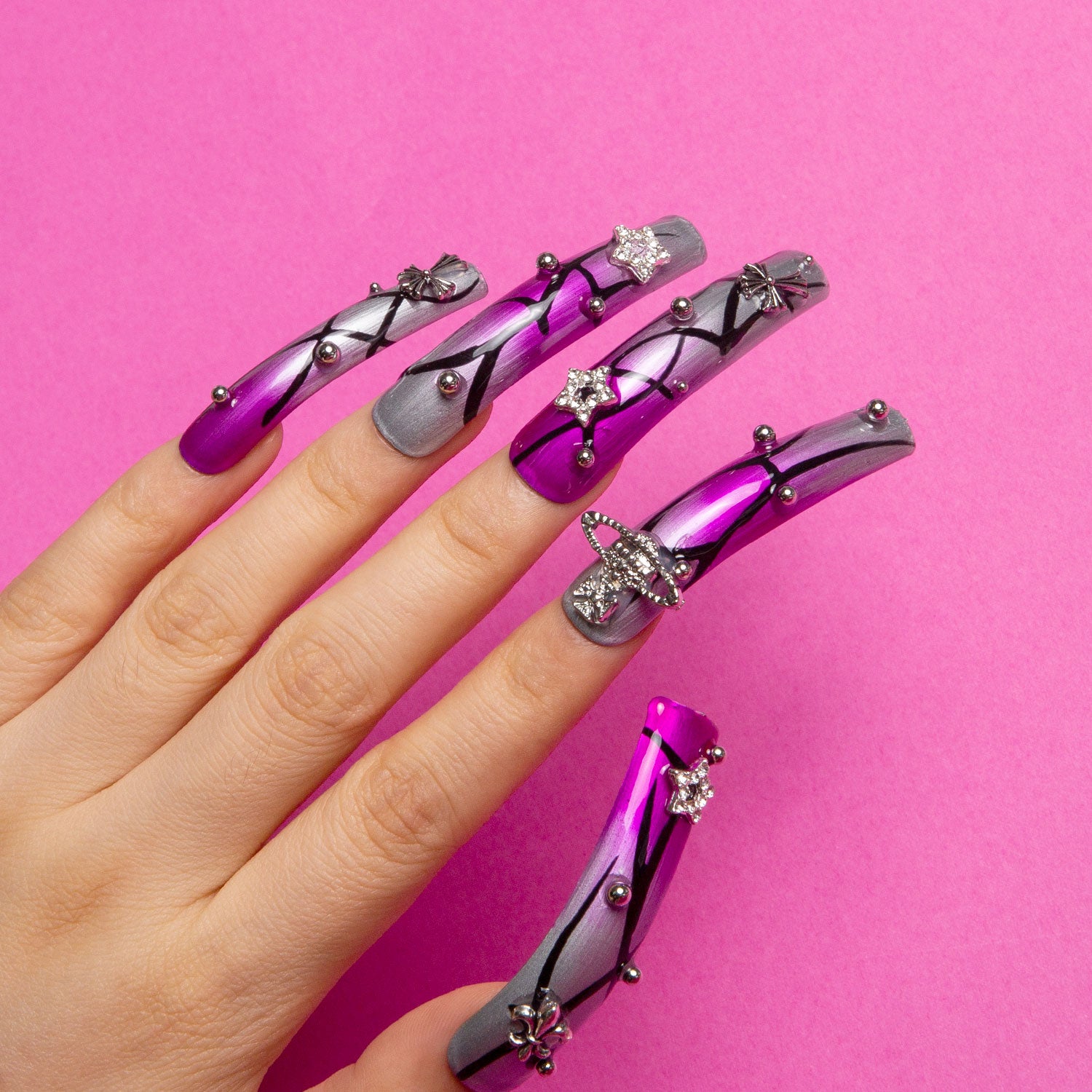 Galaxy Seeker Handmade Curve Nails H210