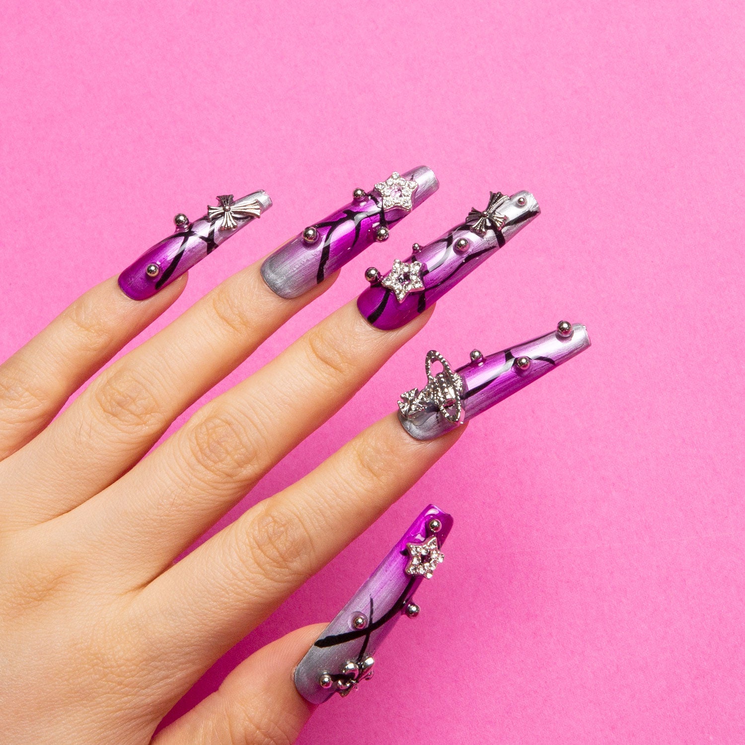 Galaxy Seeker Handmade Coffin Nails H210