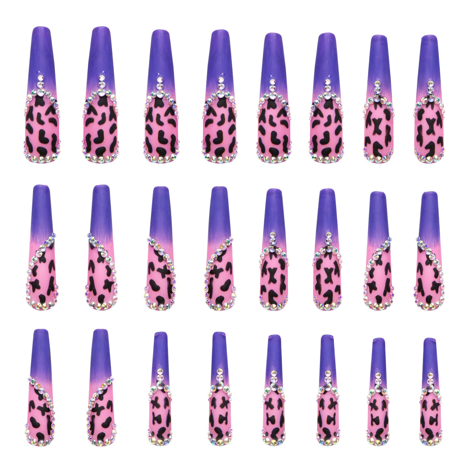 Boozy Lavender Handmade Nails 24pcs H211