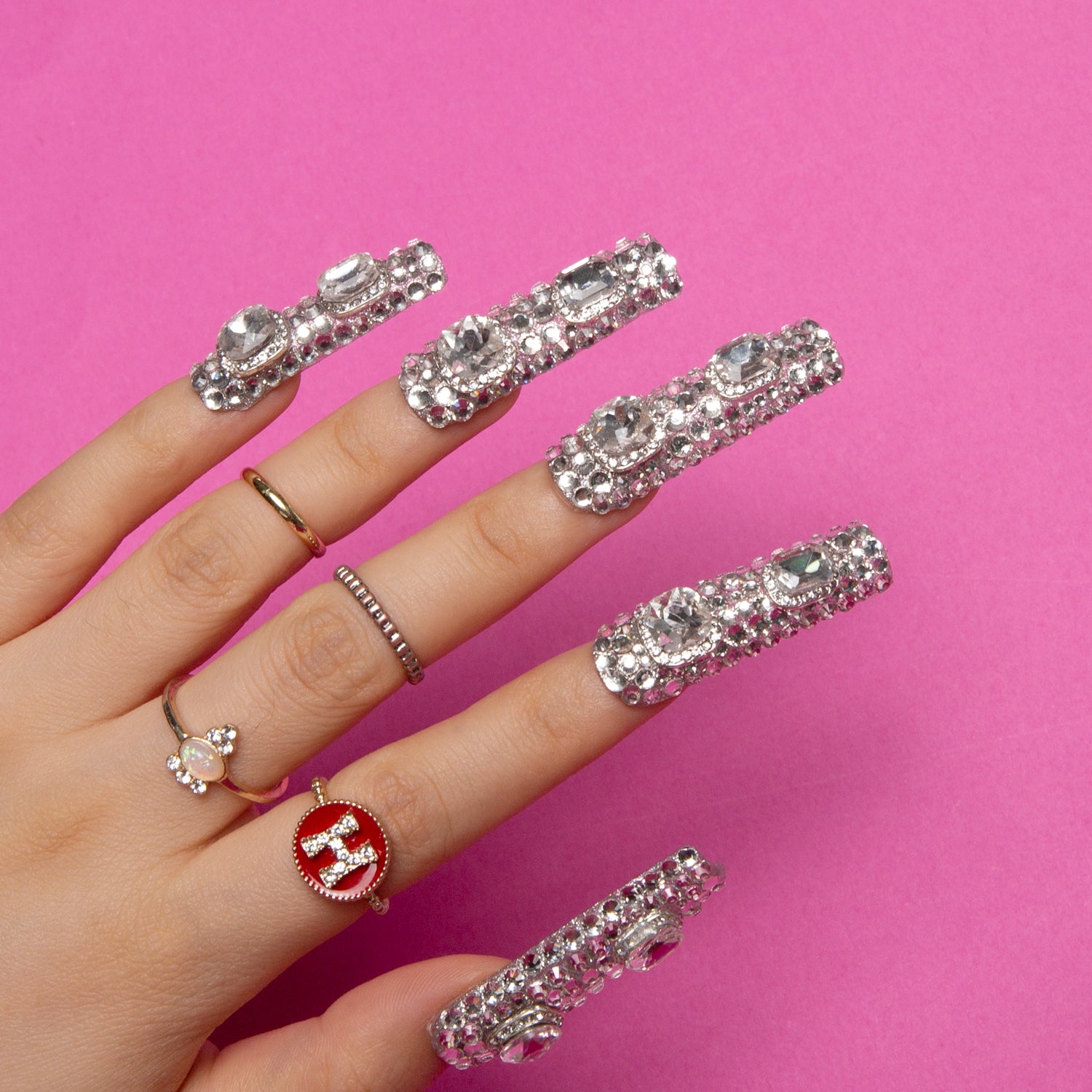 Silver Majesty Handmade Nails 24pcs H212