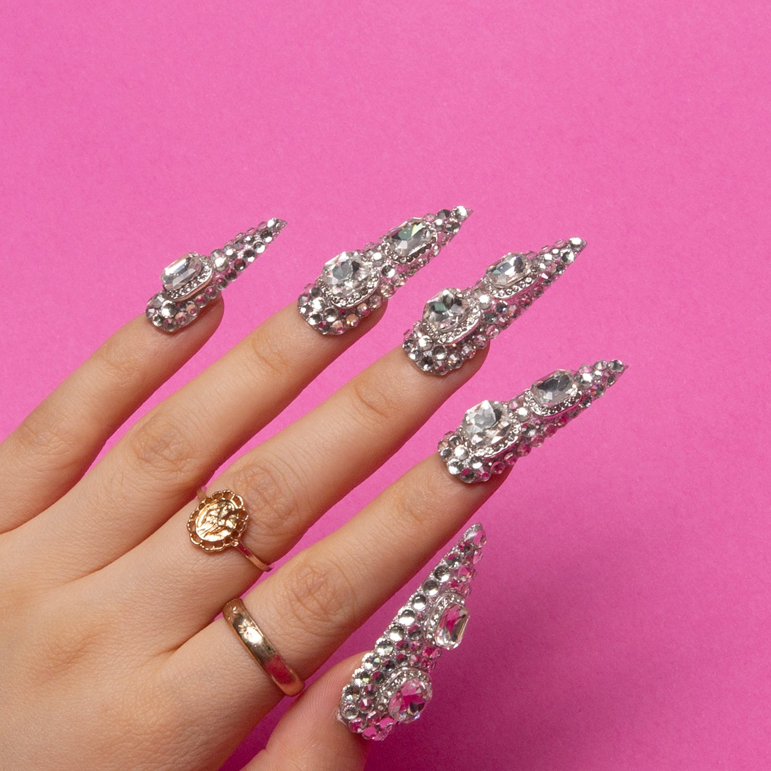 Silver Majesty Handmade Nails 24pcs H212