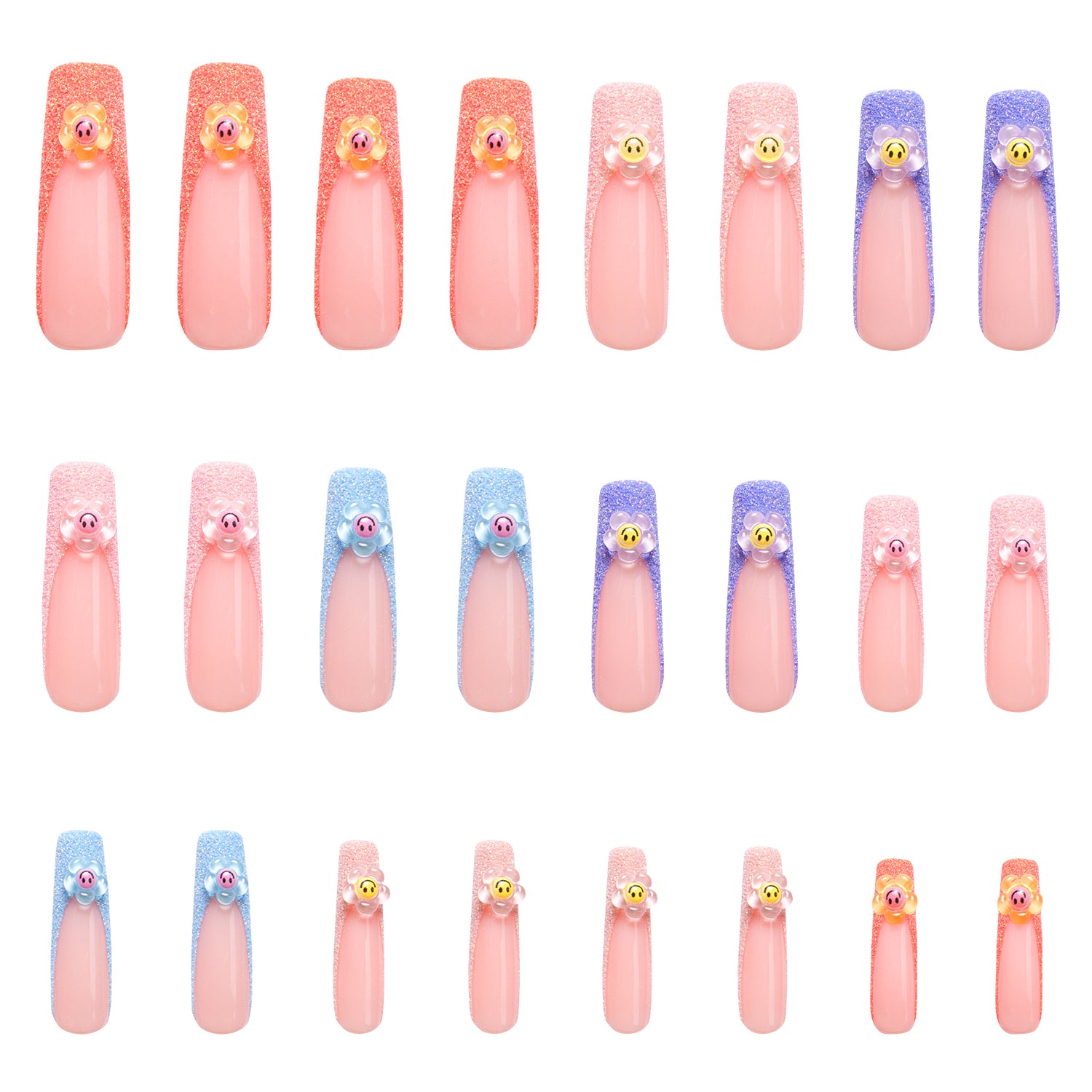 Candy Crush Handmade Nails 24pcs H213