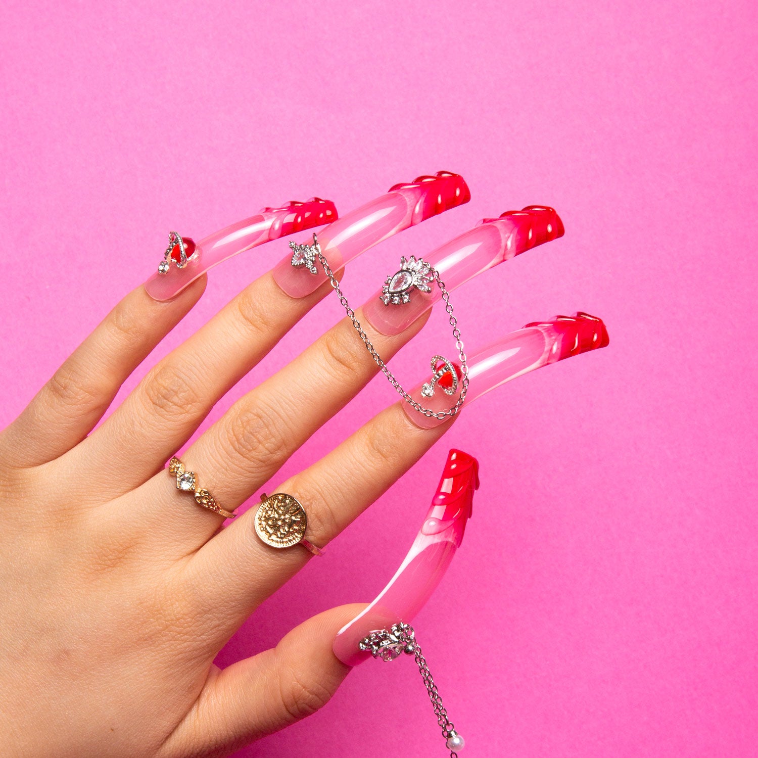 Pink Royal Handmade Curve Nails H215