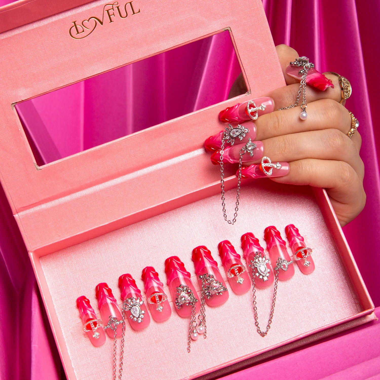 Pink Royal Handmade Coffin Nails H215