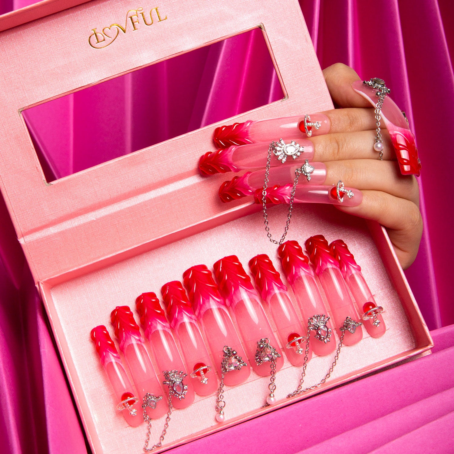 Pink Royal Handmade Curve Nails H215