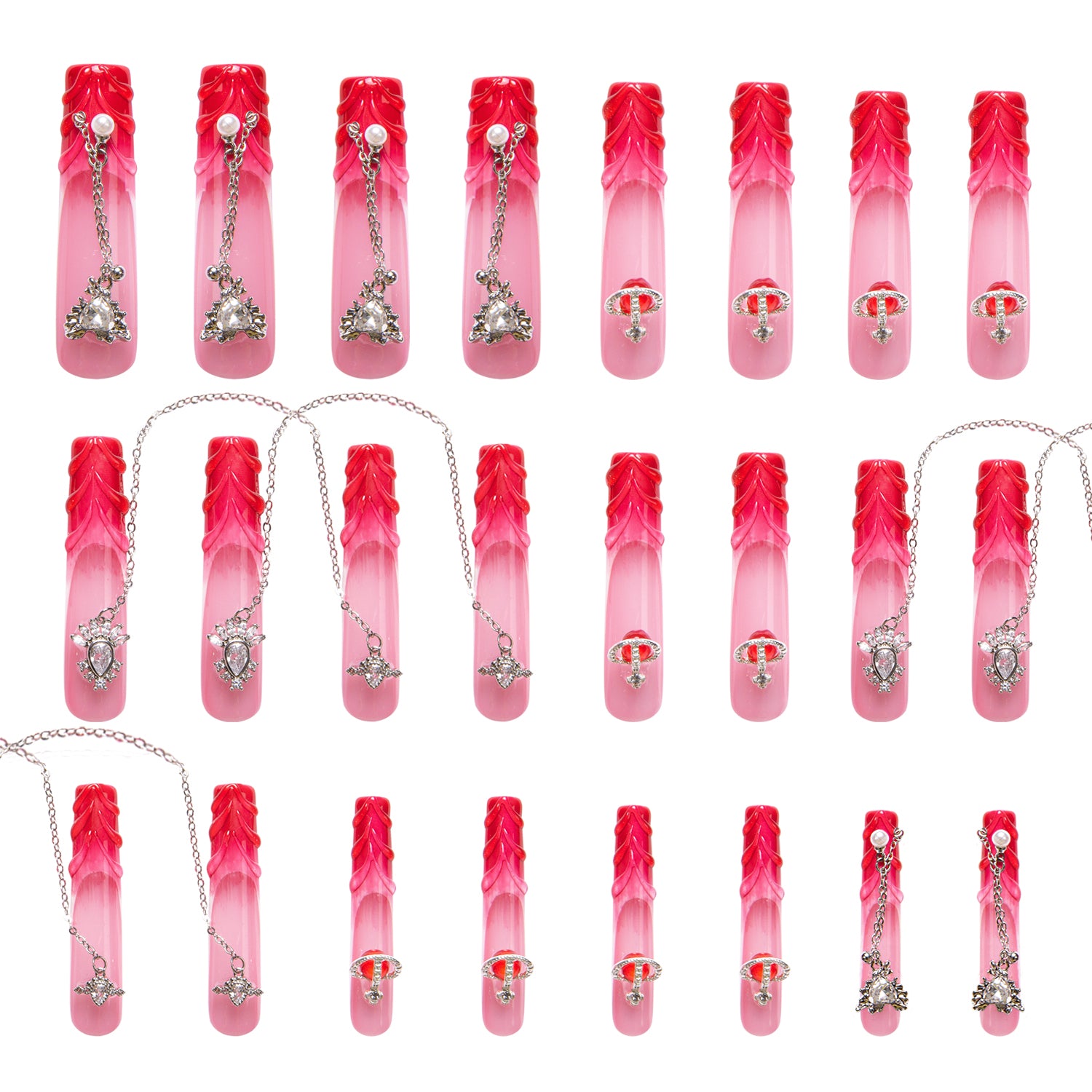 Pink Royal Handmade Nails 24pcs H215