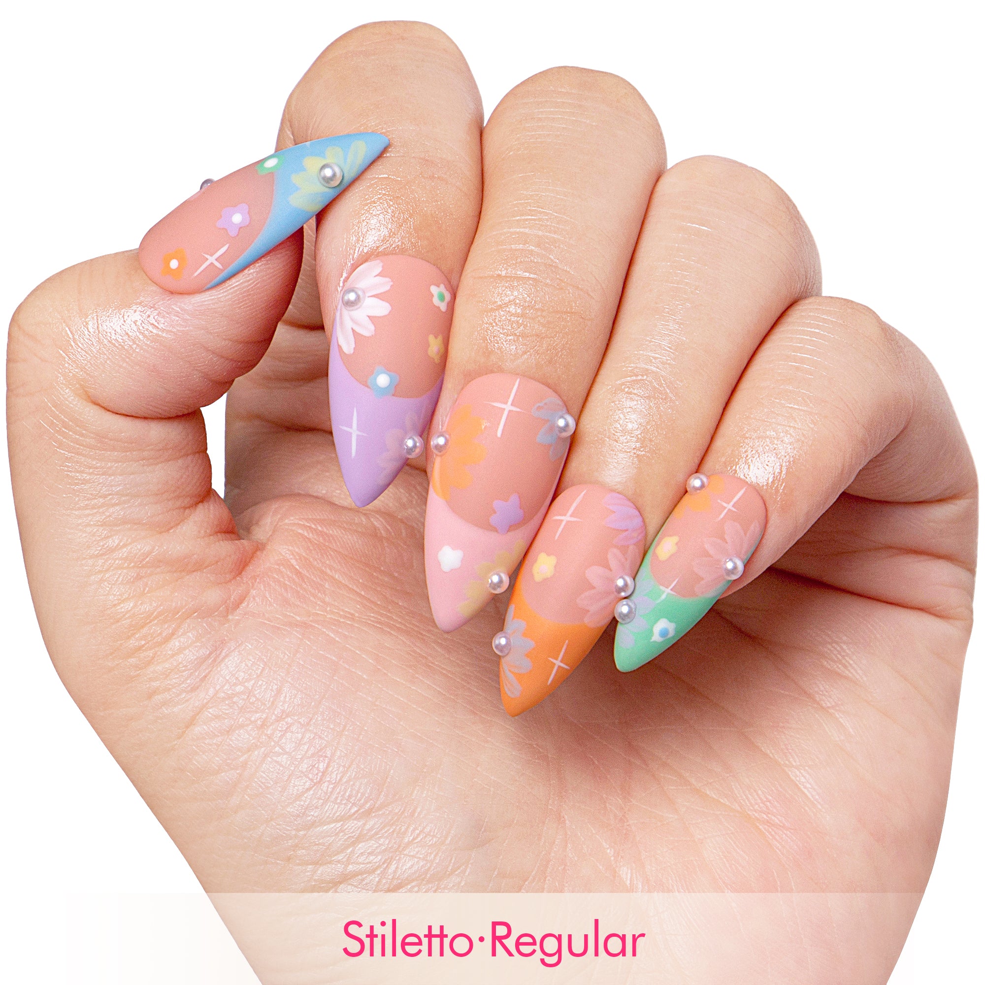 Summer Breeze Blue French Tip Handmade Nails H216