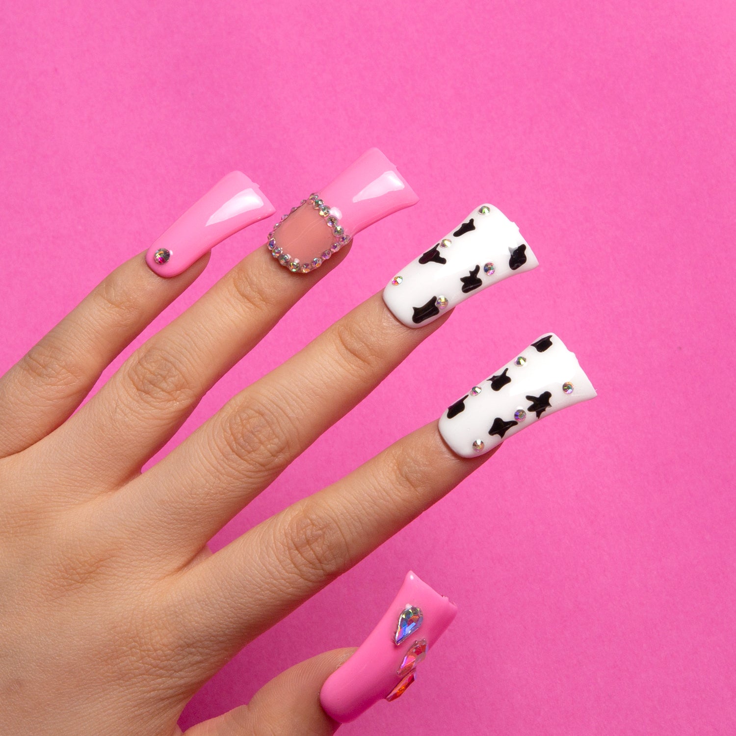 Strawberry Cow Handmade Duck Nails H217