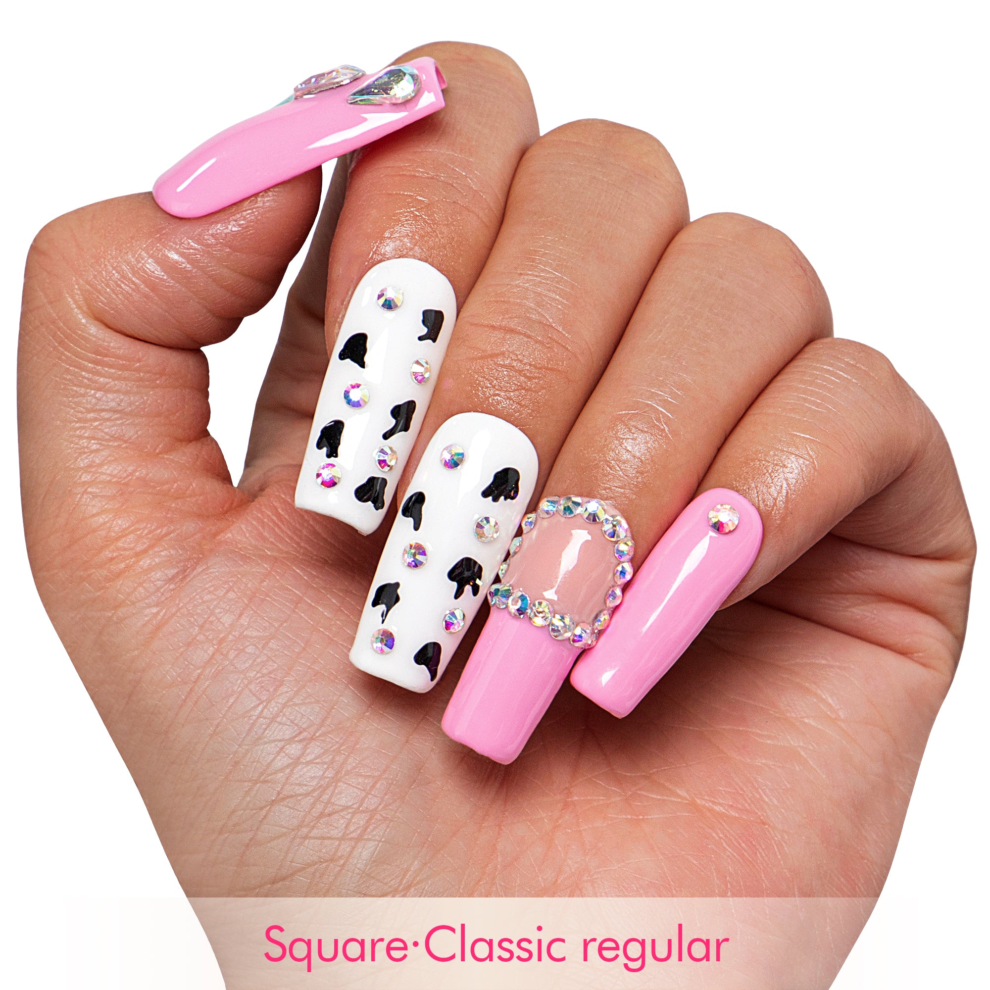 Strawberry Cow Handmade Nails H217