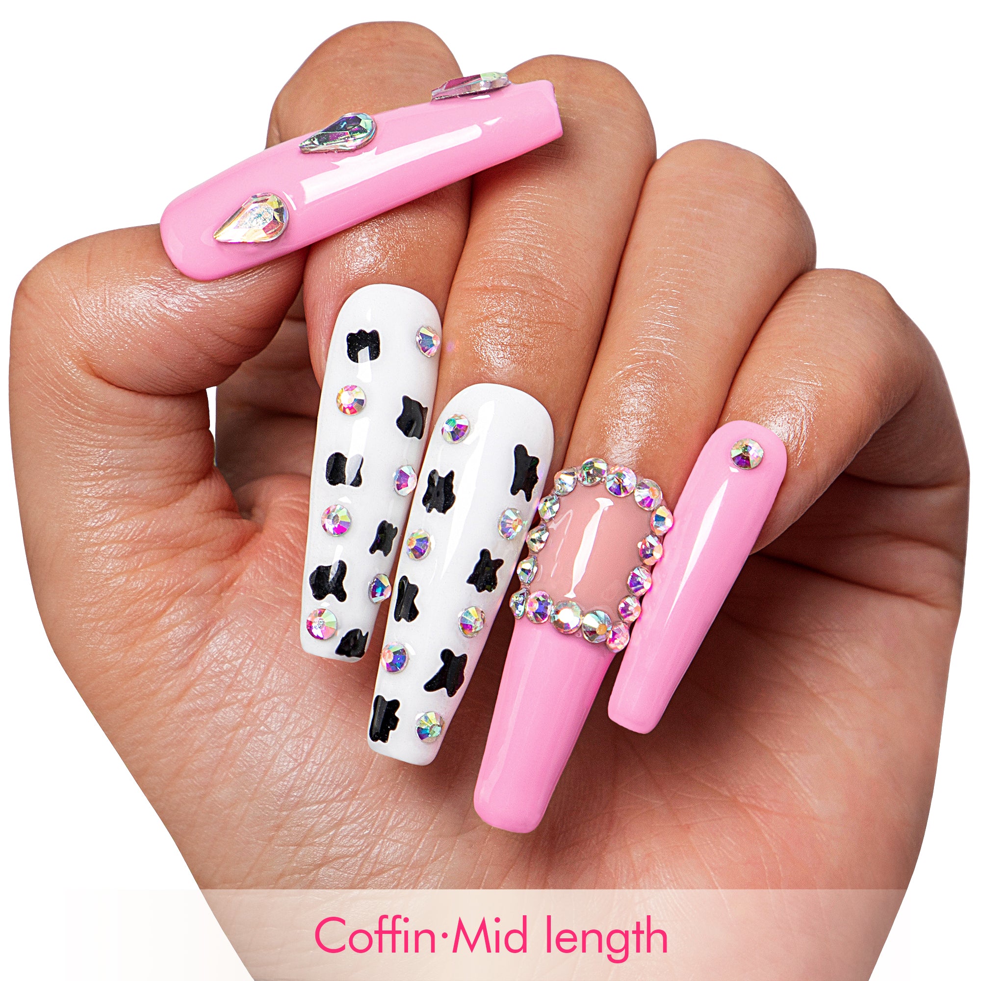 Strawberry Cow Handmade Nails H217