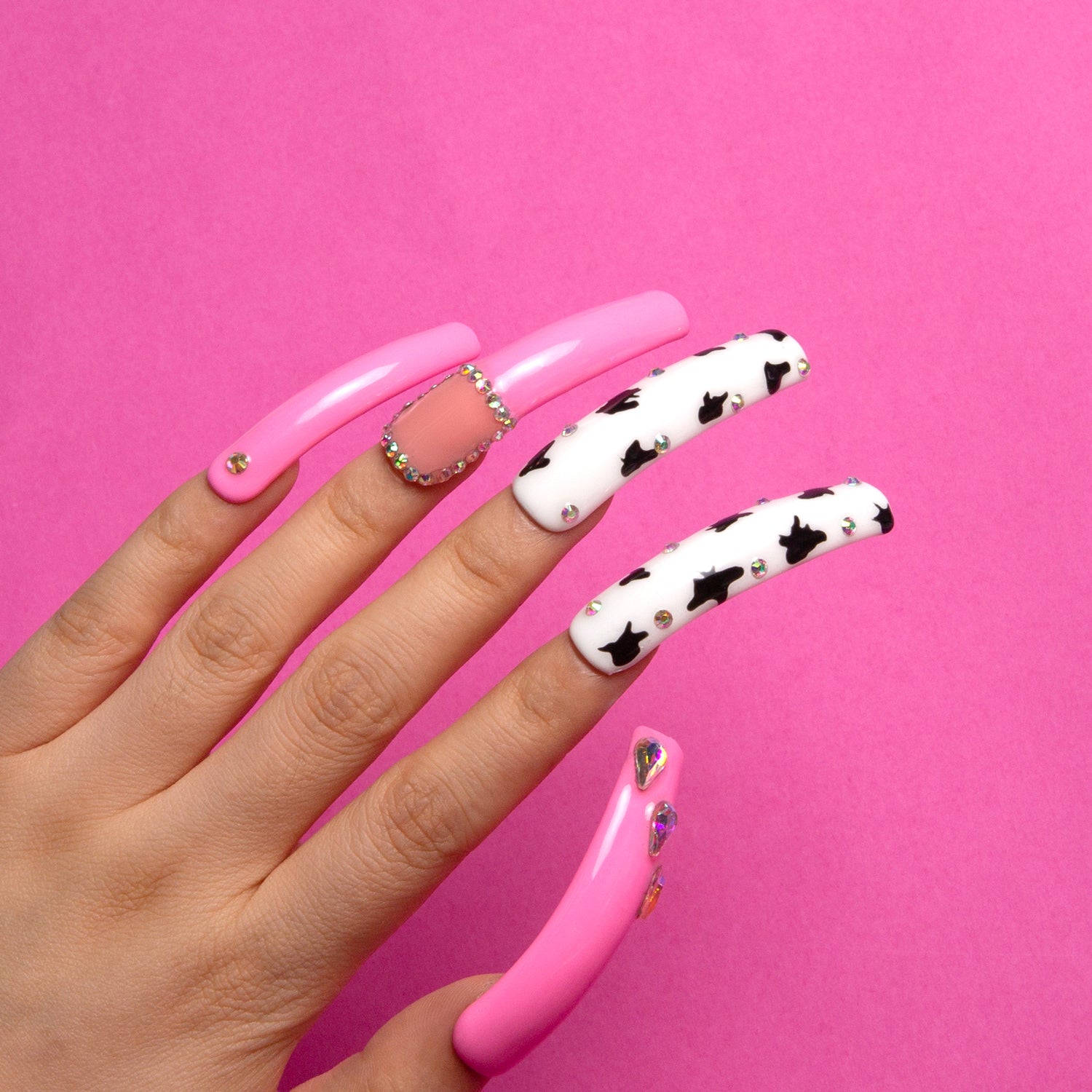 Strawberry Cow Handmade Curve Nails H217