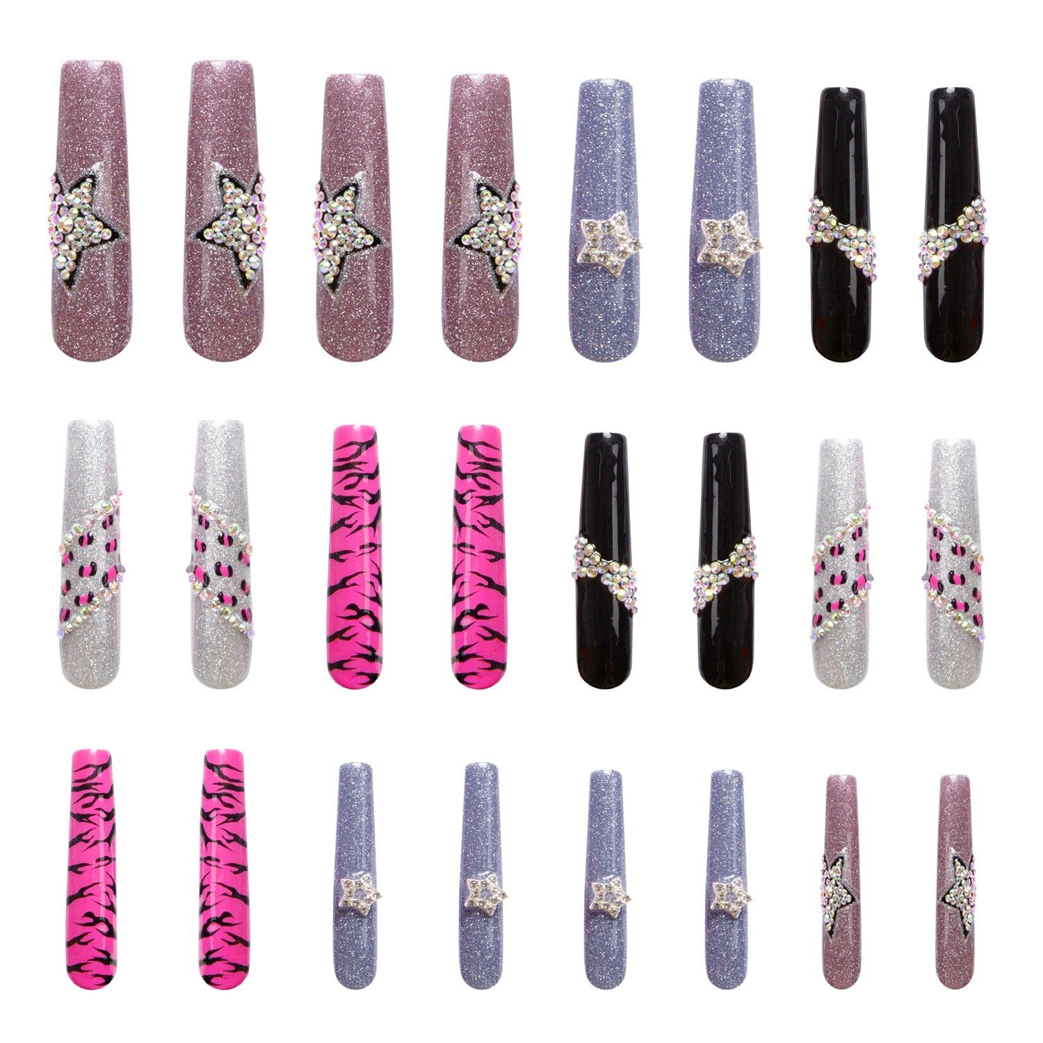 Punk Princess Handmade Nails 24pcs H218