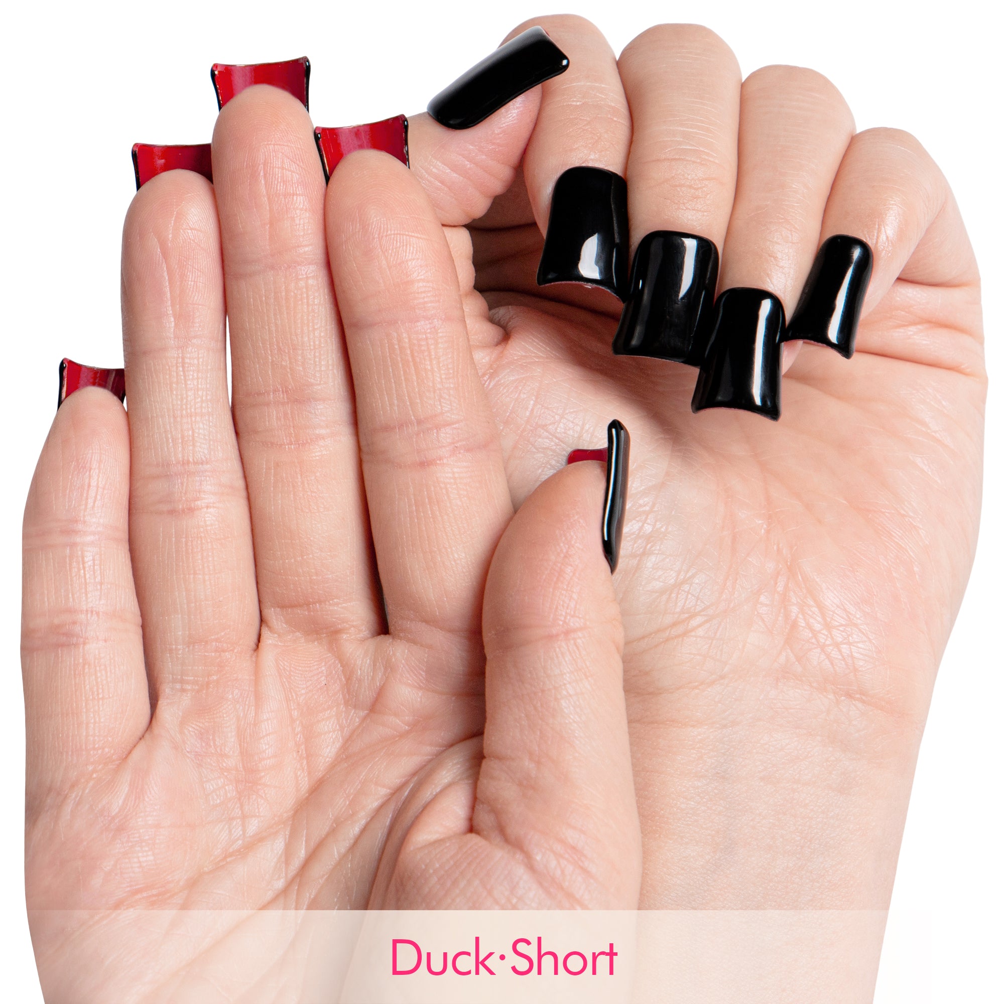 Red Sole Black and Red Handmade Nails H22