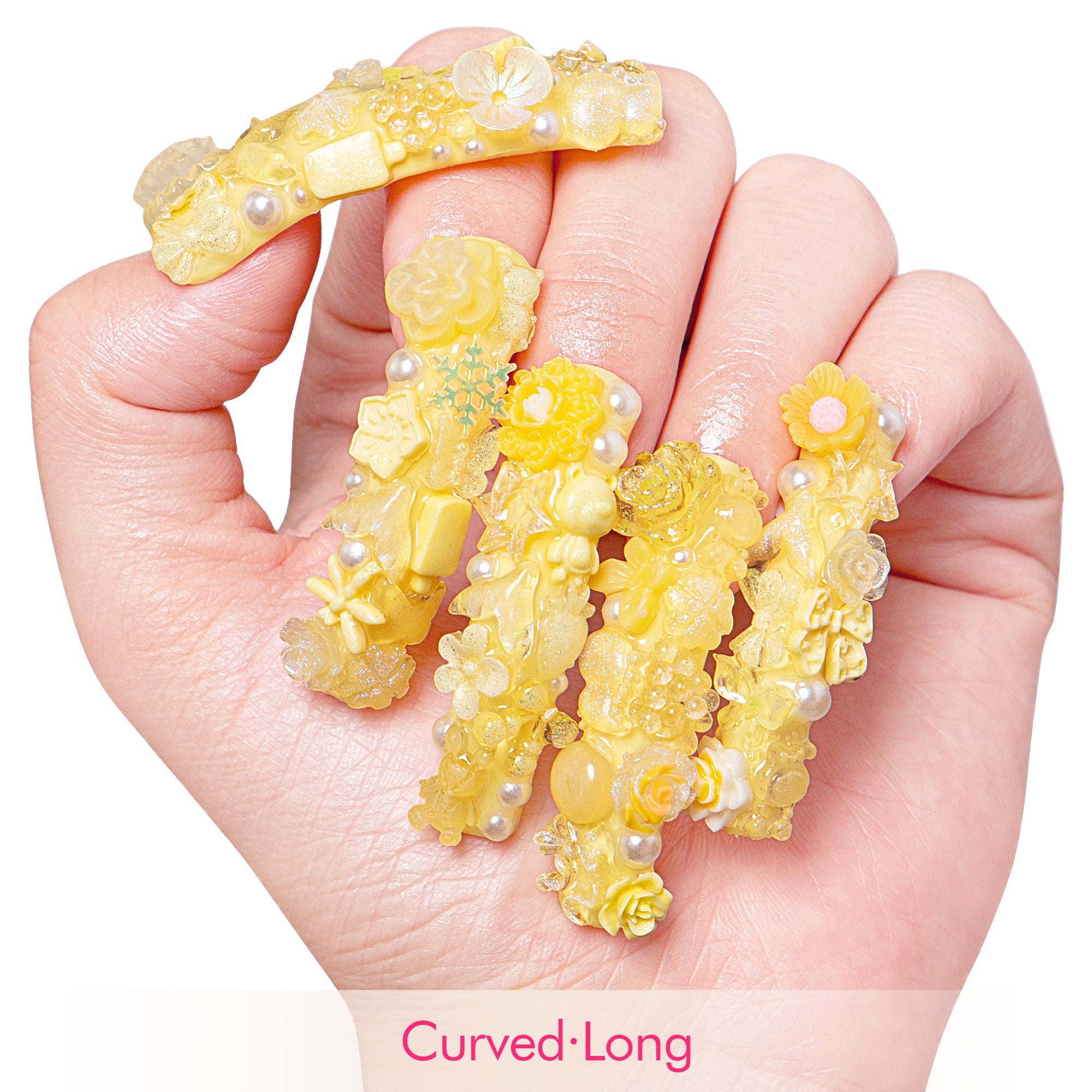 Glow Magic Yellow Handmade Nails GLOW IN THE DARK H220
