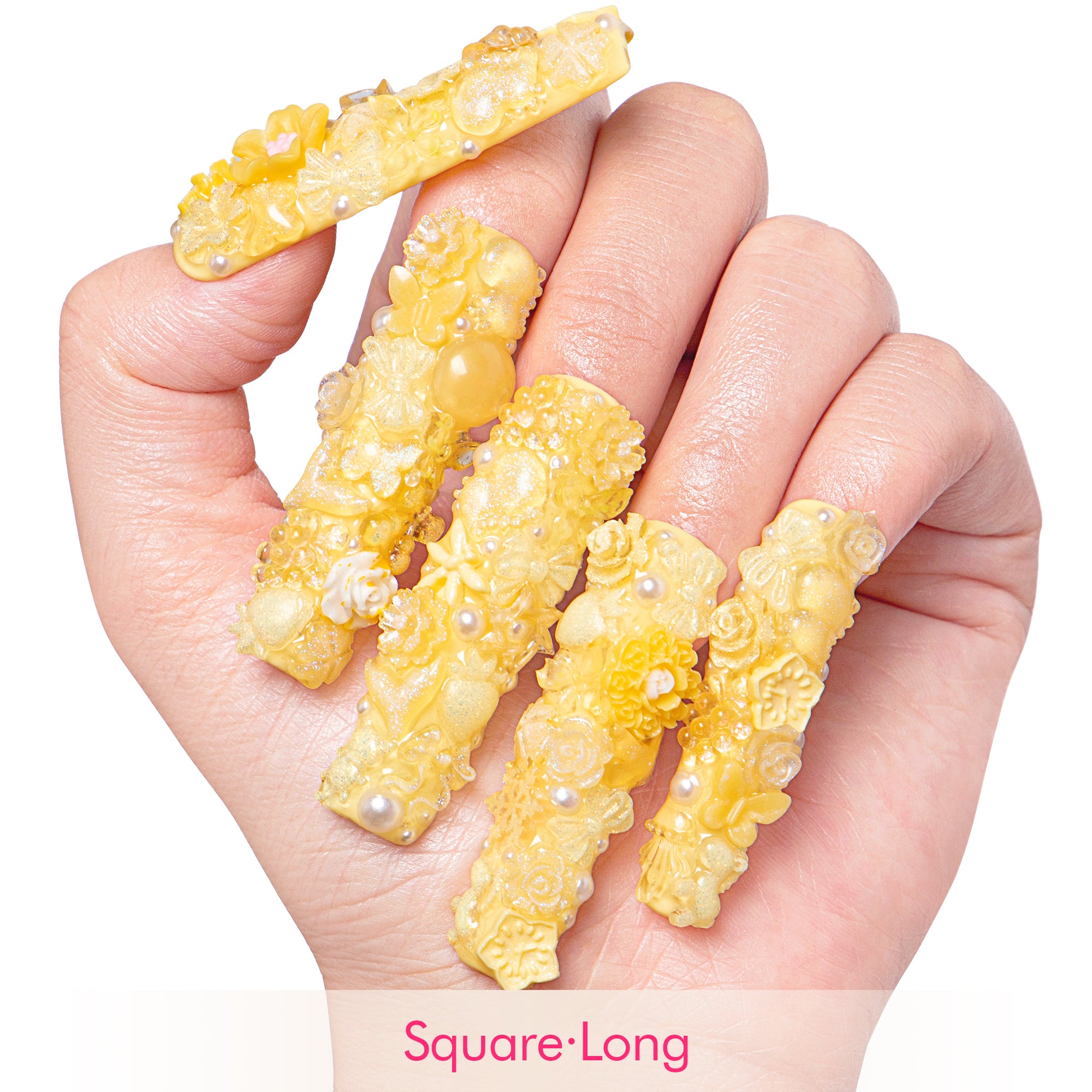Glow Magic Yellow Handmade Nails GLOW IN THE DARK H220