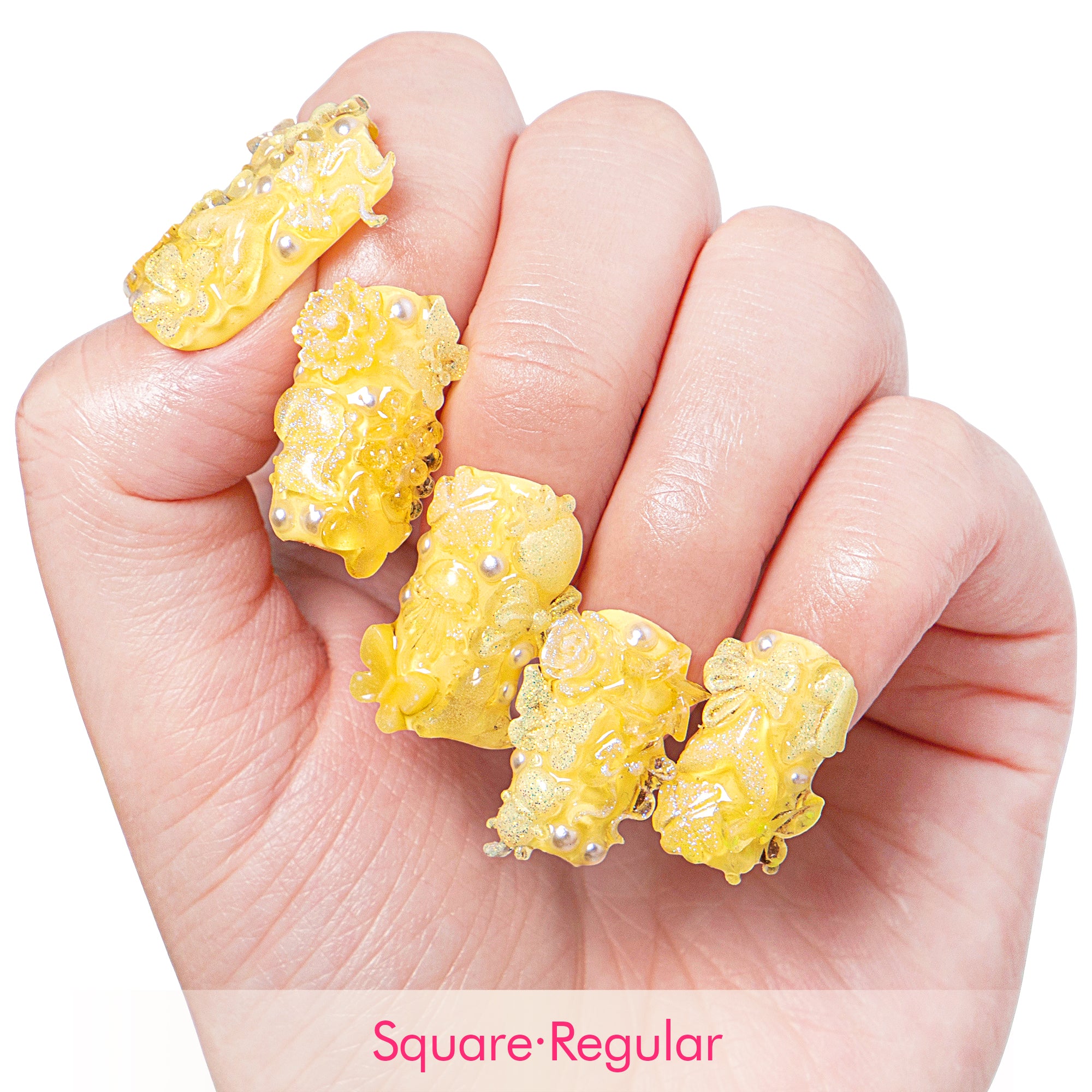Glow Magic Yellow Handmade Nails GLOW IN THE DARK H220