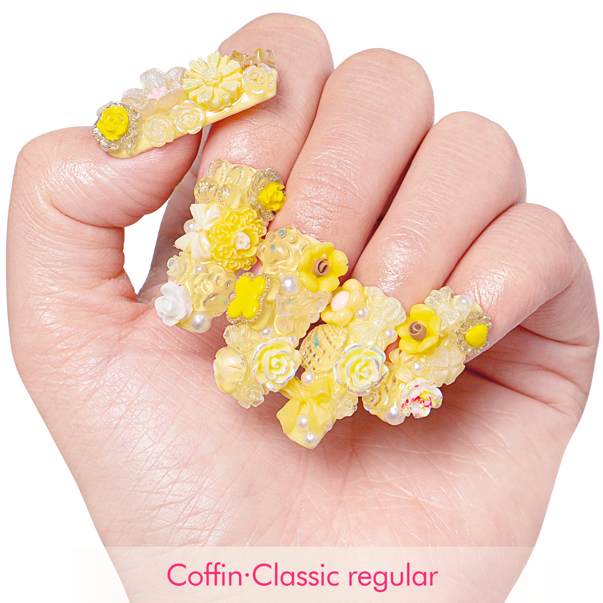 Glow Magic Yellow Handmade Nails GLOW IN THE DARK H220