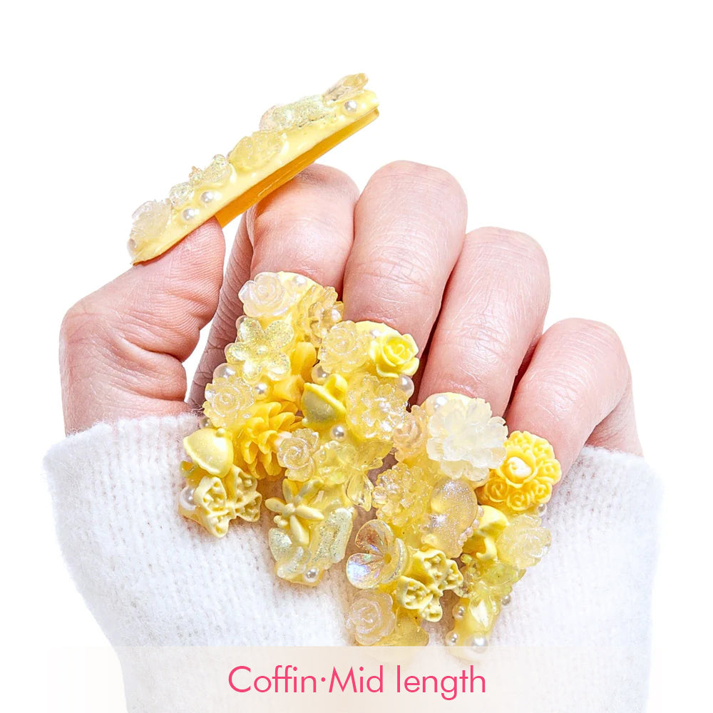 Glow Magic Yellow Handmade Nails GLOW IN THE DARK H220