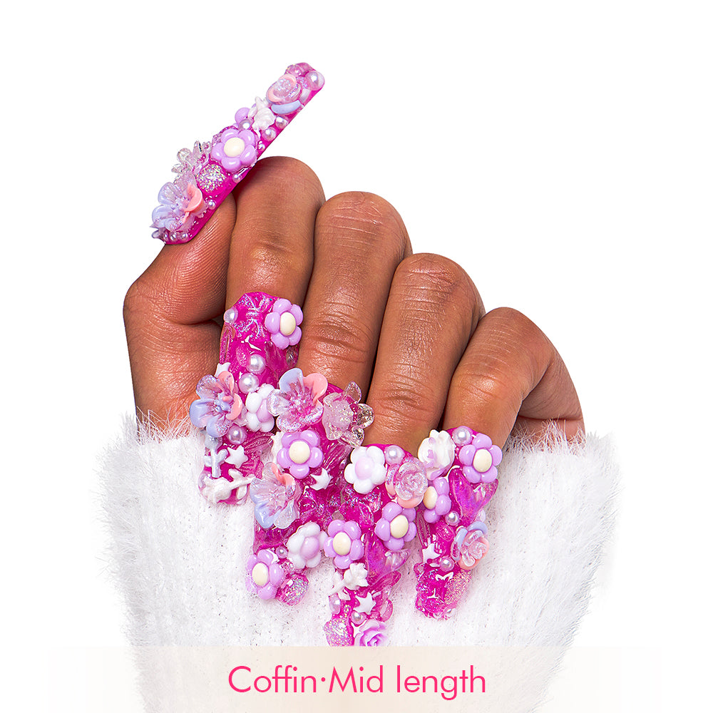 Purple Glow Magic Handmade Nails GLOW IN THE DARK H221