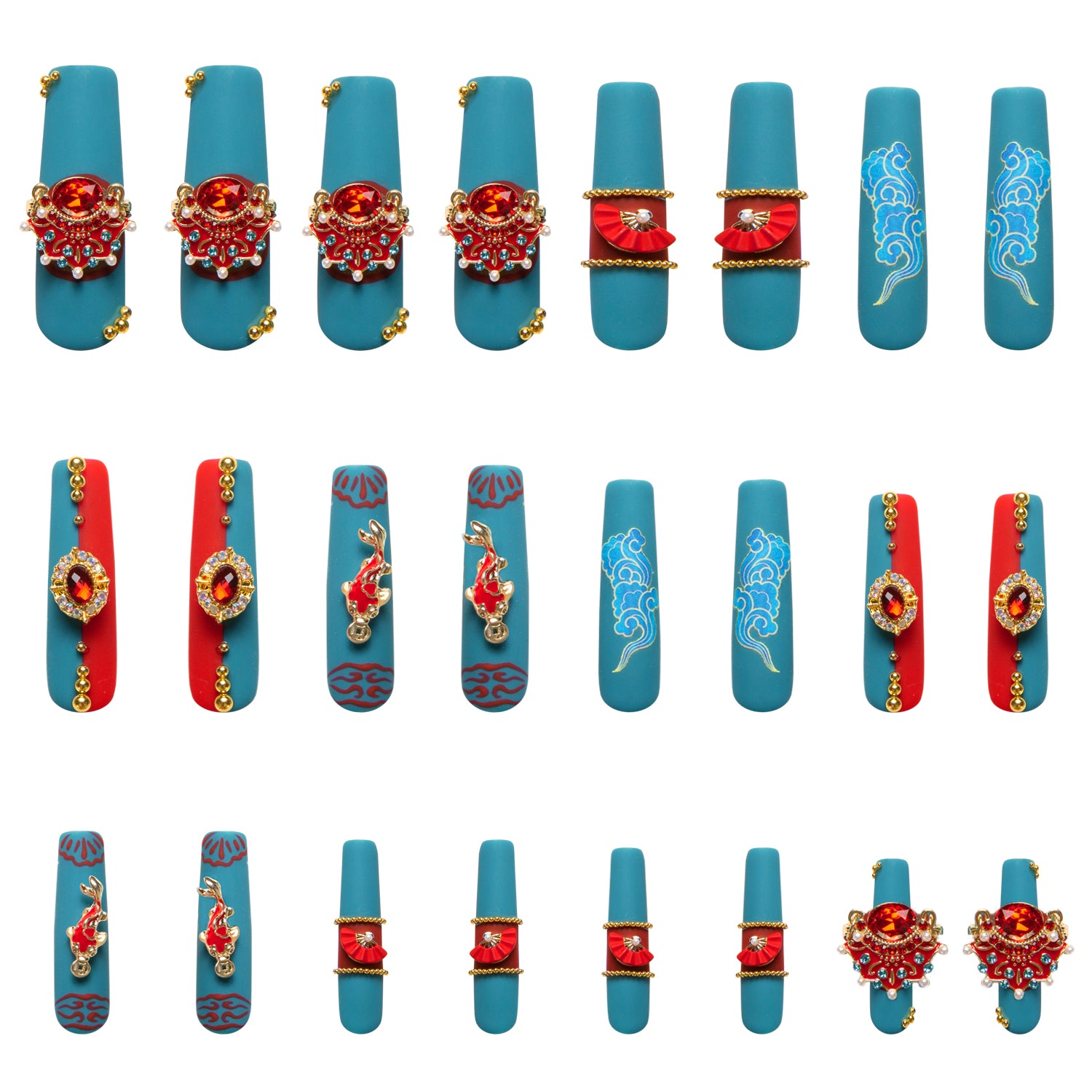 Oriental Dream Handmade Nails 24pcs H227