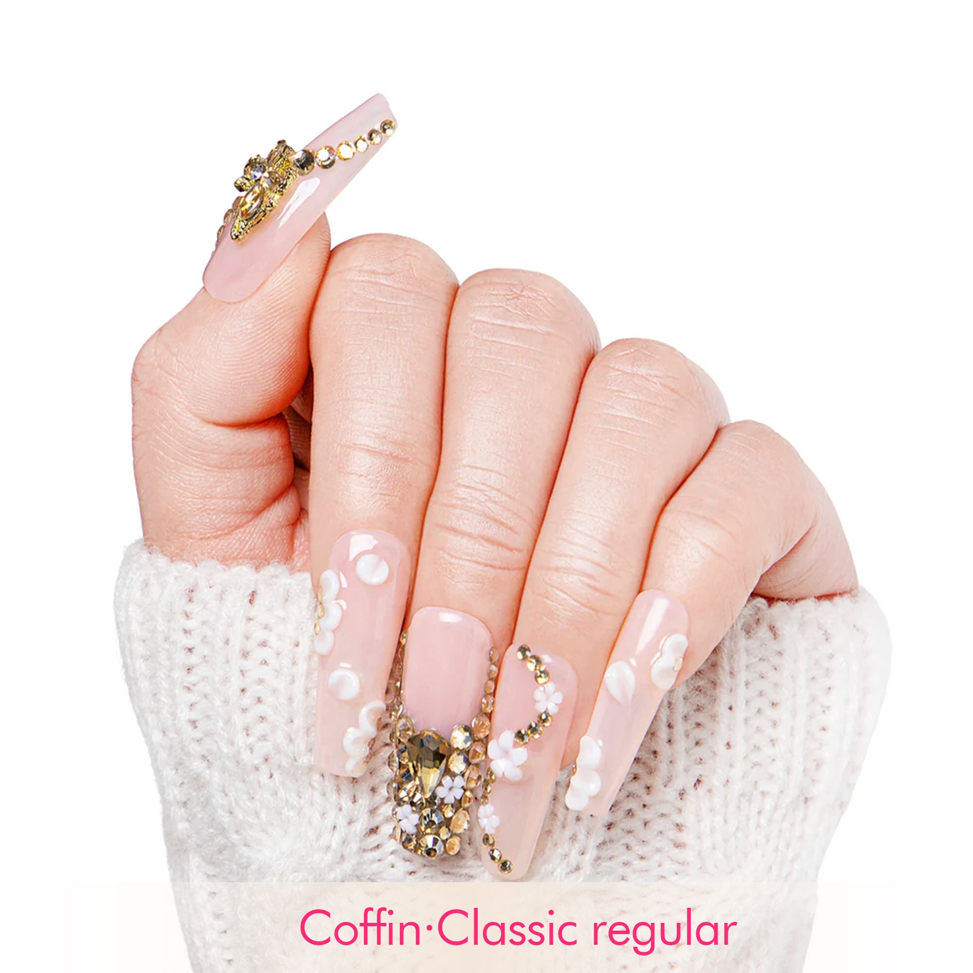 Blush Bloom Handmade Nails H228