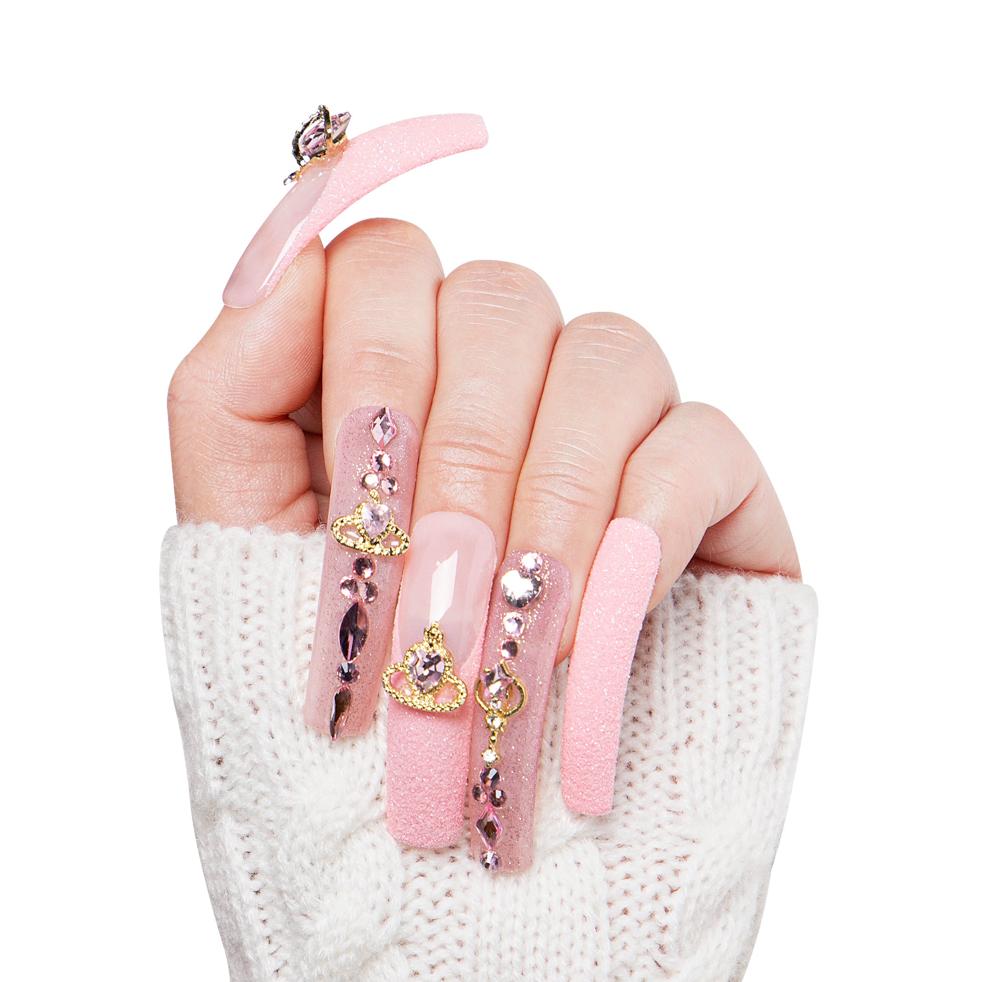 Dreamland Escape Pink Handmade Nails H229