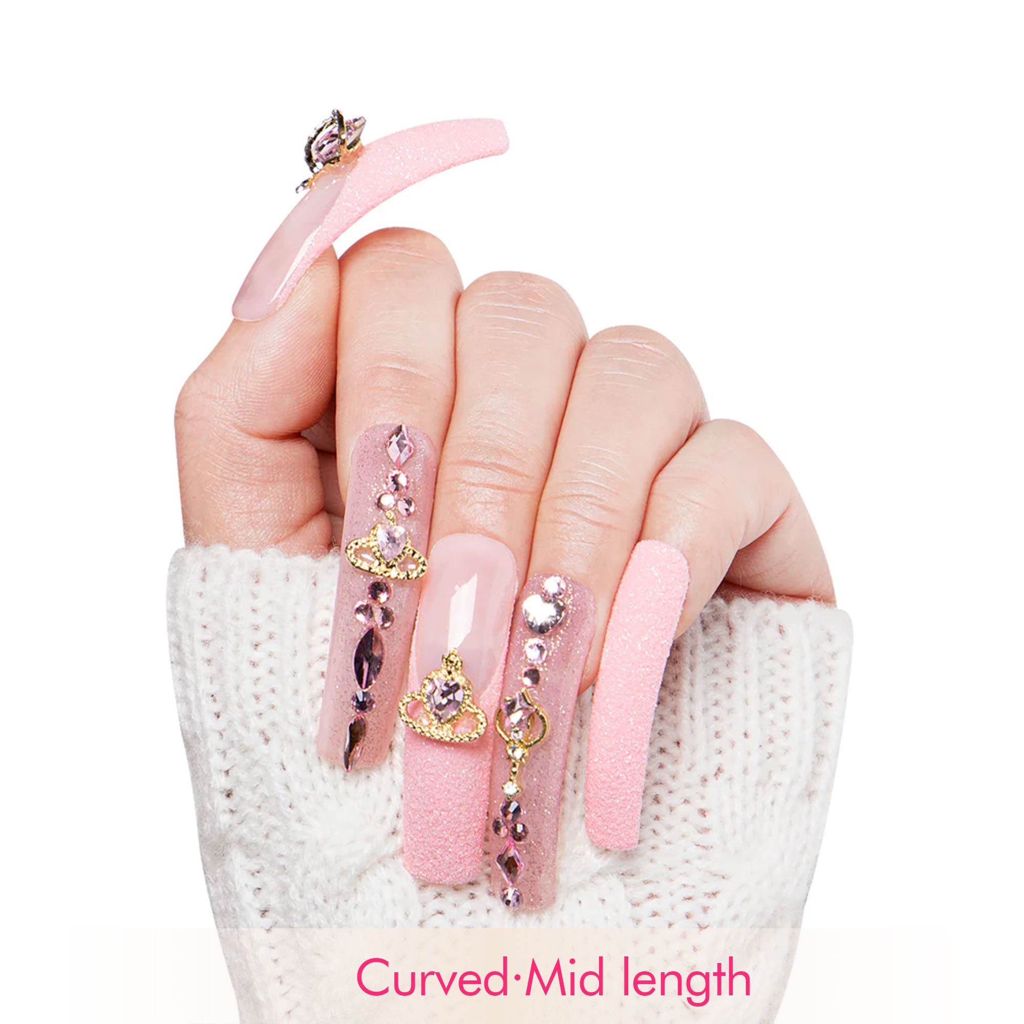 Dreamland Escape Pink Handmade Nails H229