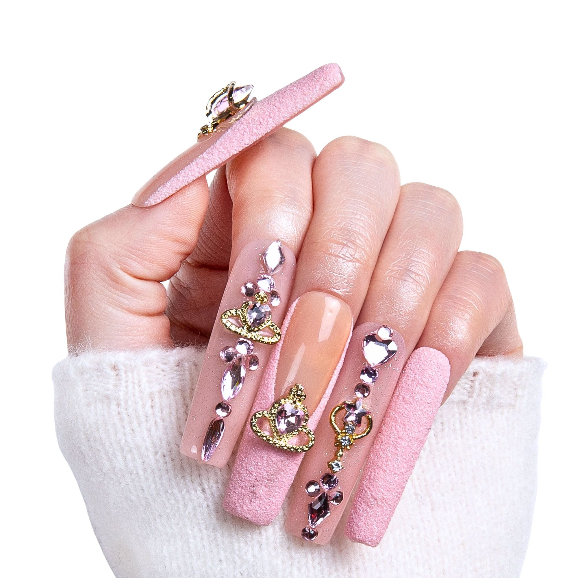 Dreamland Escape Pink Handmade Nails H229