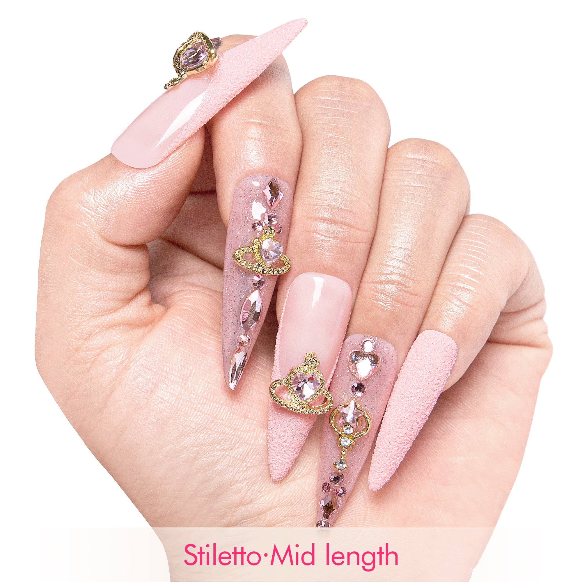 Dreamland Escape Pink Handmade Nails H229