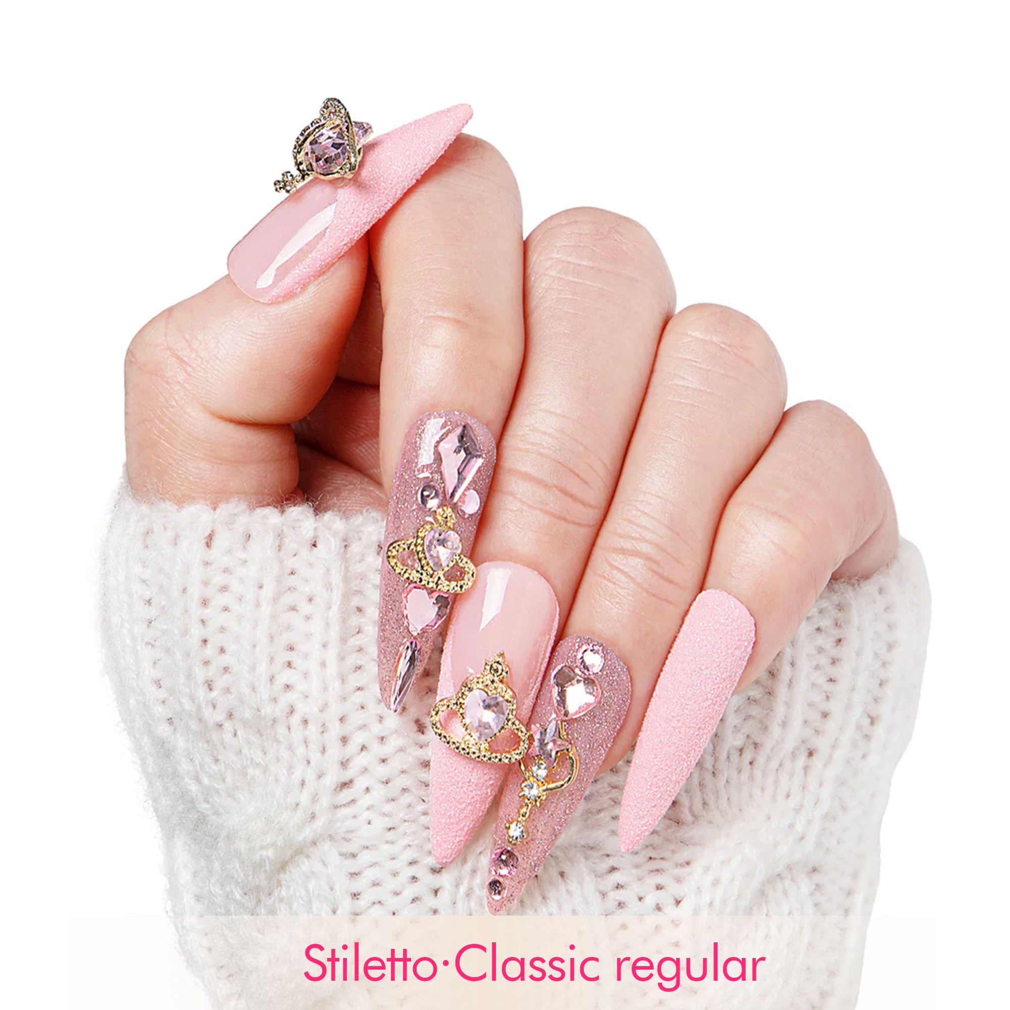 Dreamland Escape Pink Handmade Nails H229