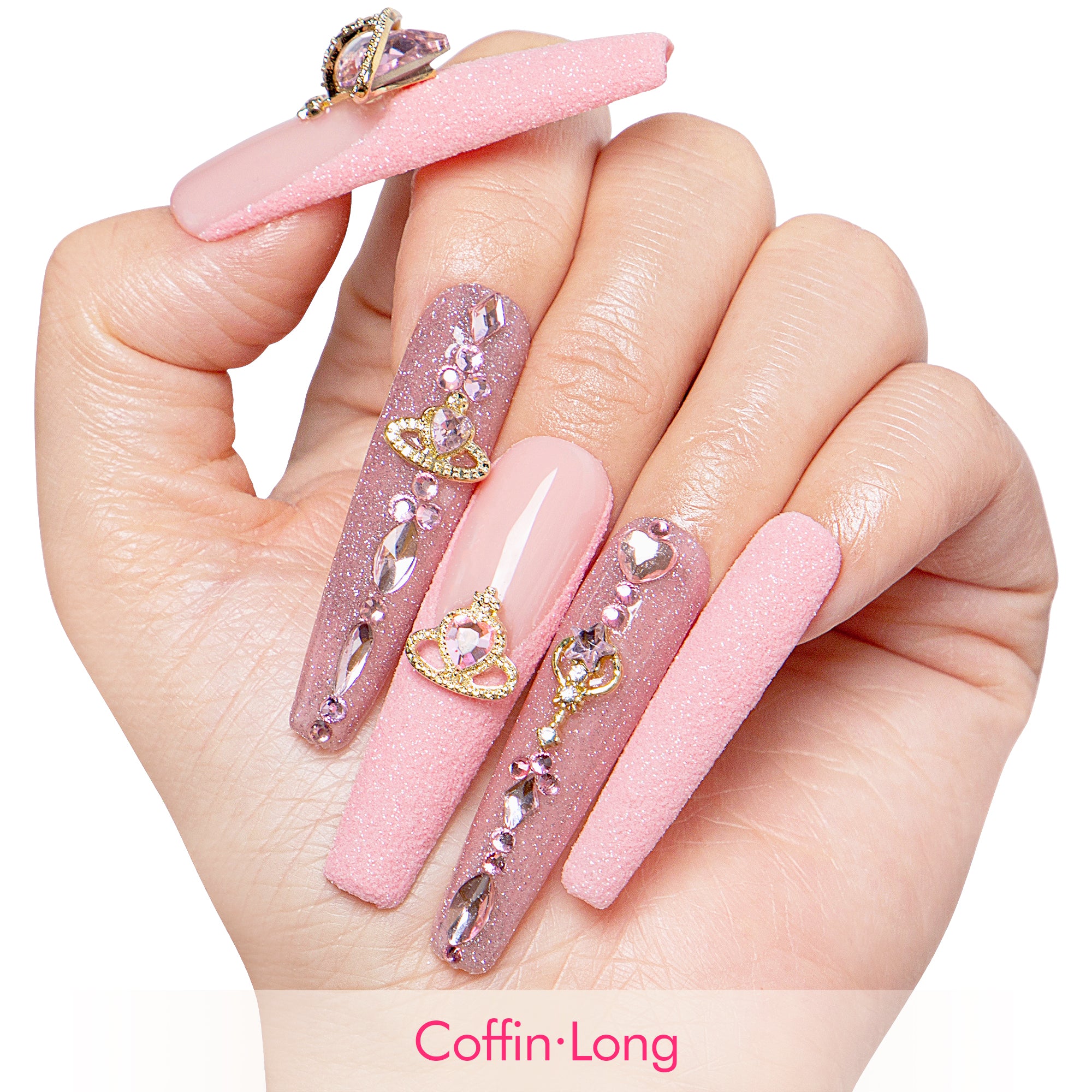 Dreamland Escape Pink Handmade Nails H229