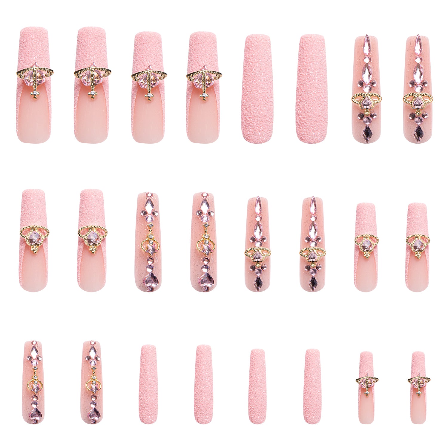 Dreamland Escape Pink Handmade Nails 24pcs H229