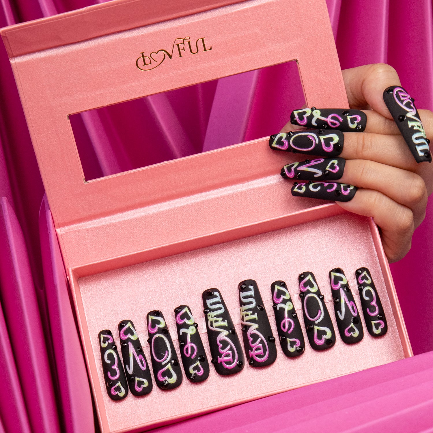 Lovful for Love Handmade Coffin Nails GLOW IN THE DARK H231