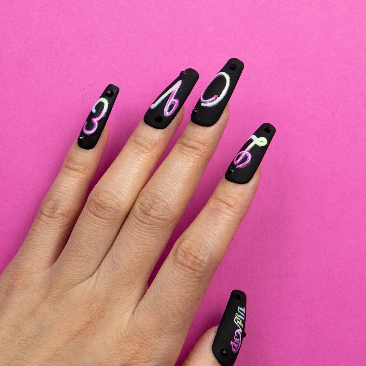 Lovful for Love Handmade Coffin Nails GLOW IN THE DARK H231